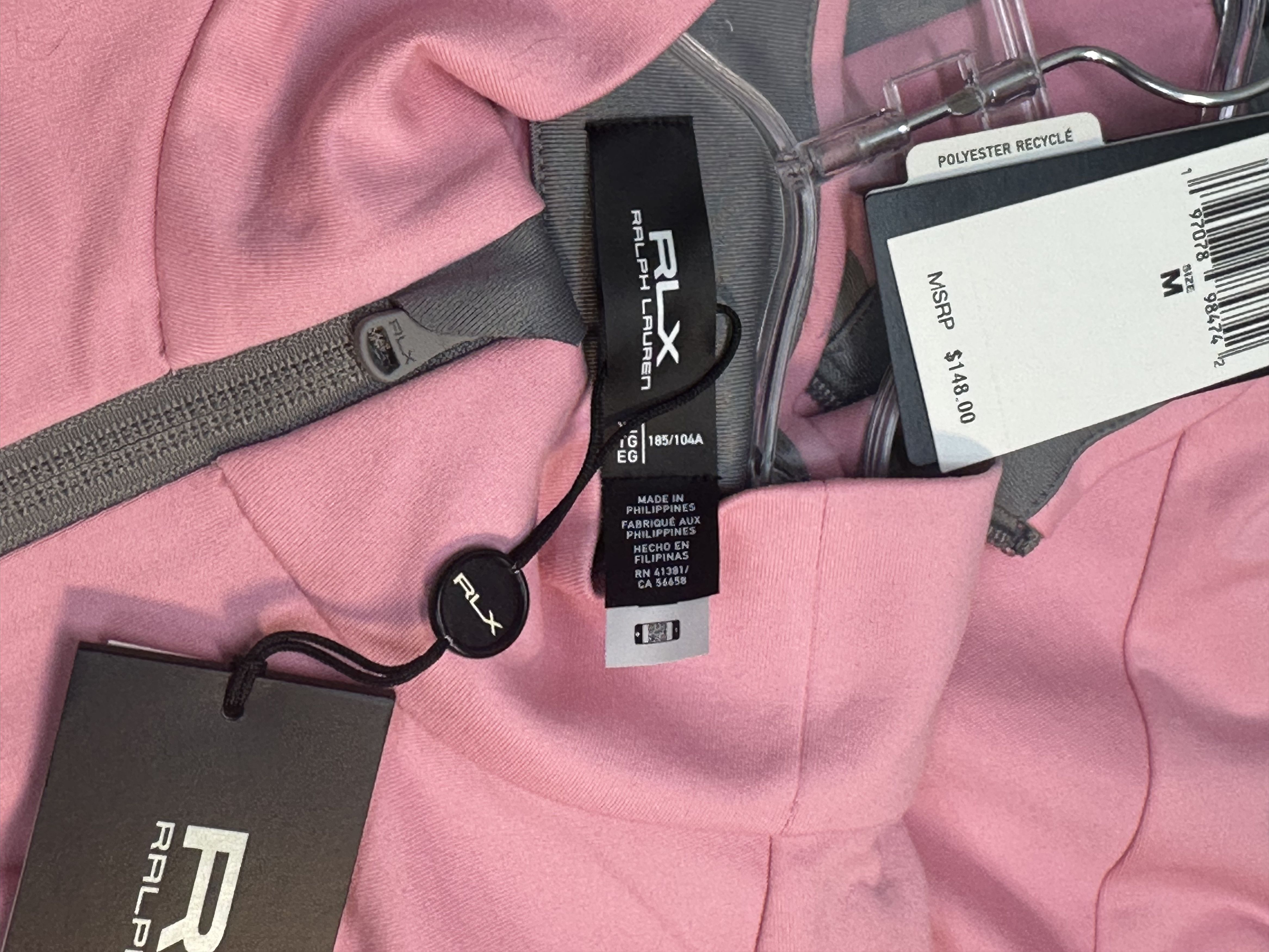 RLX Ralph Lauren RLX Ralph Lauren Men's Pink and Grey Golf Jacket Size US M / EU 48-50 / 2 - 8 Thumbnail