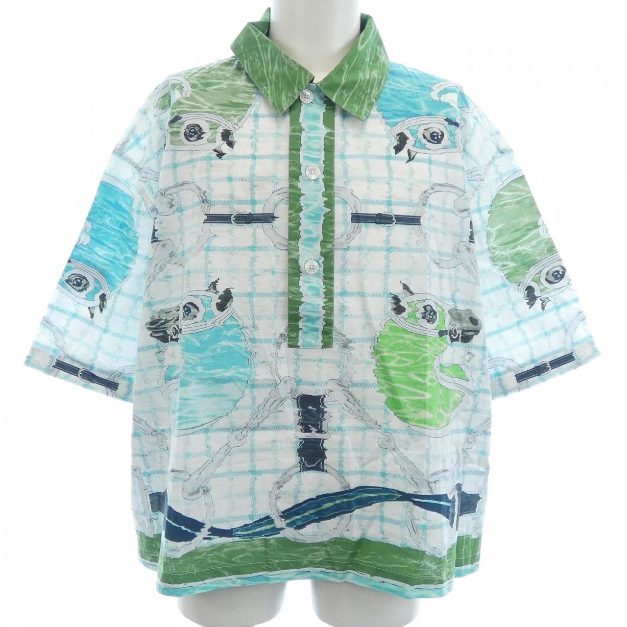 Hermes Hermes Hermes Tatersale Remix Bis Short Sleeve Shirt Textile Dress Shirt DUTY FREE for USA Size ONE SIZE - 1 Thumbnail