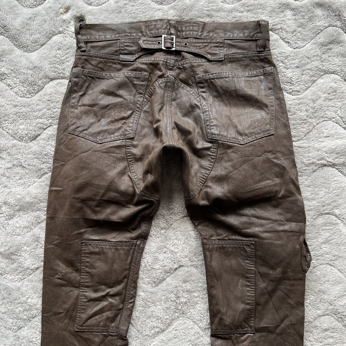 Ralph Lauren 🔥 Ralph Lauren Coated Cargo Pants Brown Tactical Utility Size US 31 - 14 Thumbnail