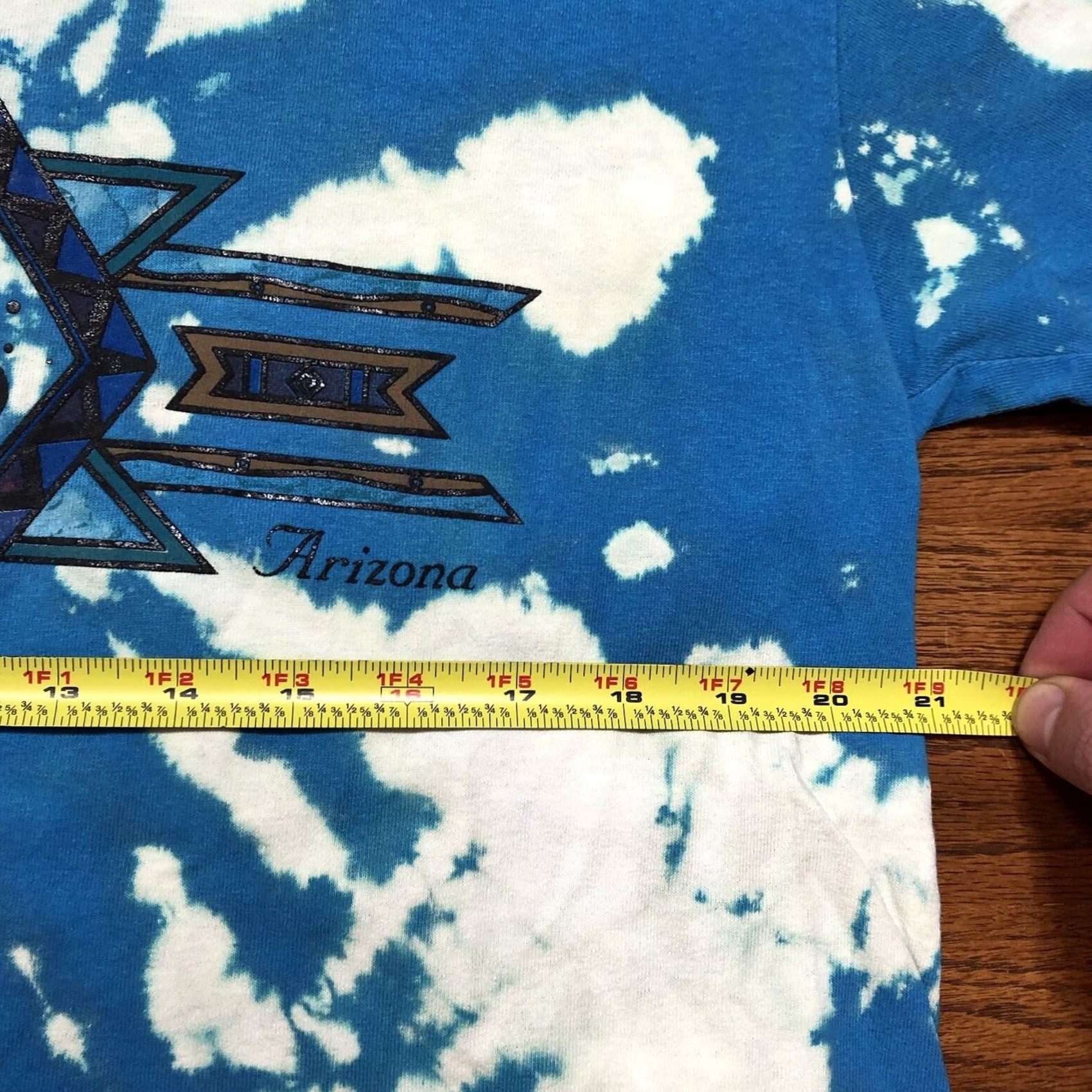 Vintage VINTAGE Sportsman T-Shirt Aztec Tie Dye Blue 90s Crew Neck Short Sleeve Men L Large Graphic Size US L / EU 52-54 / 3 - 7 Thumbnail
