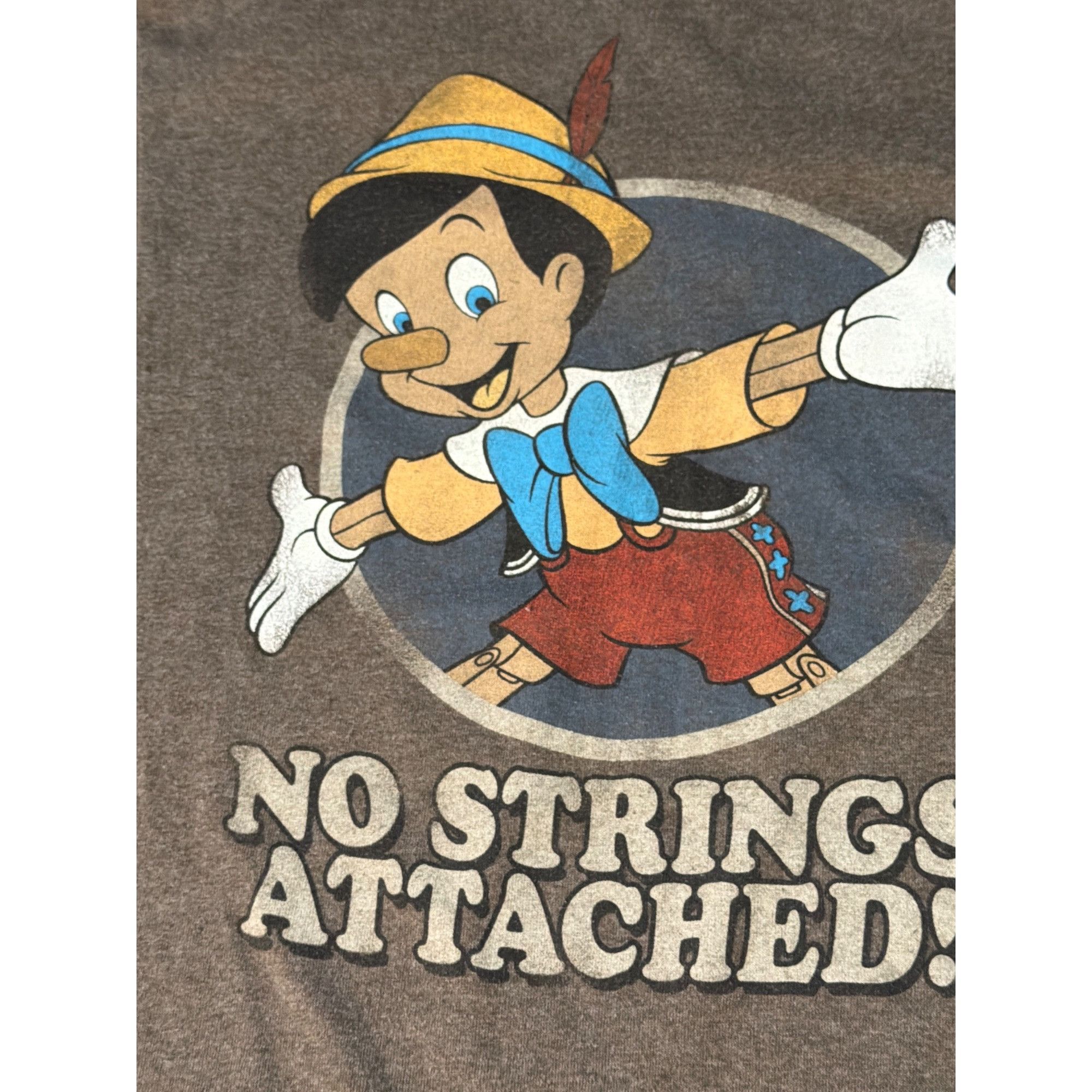 Disney Disney Pinocchio Front Graphic T Shirt Heather Brown No Stri Size US M / EU 48-50 / 2 - 2 Thumbnail