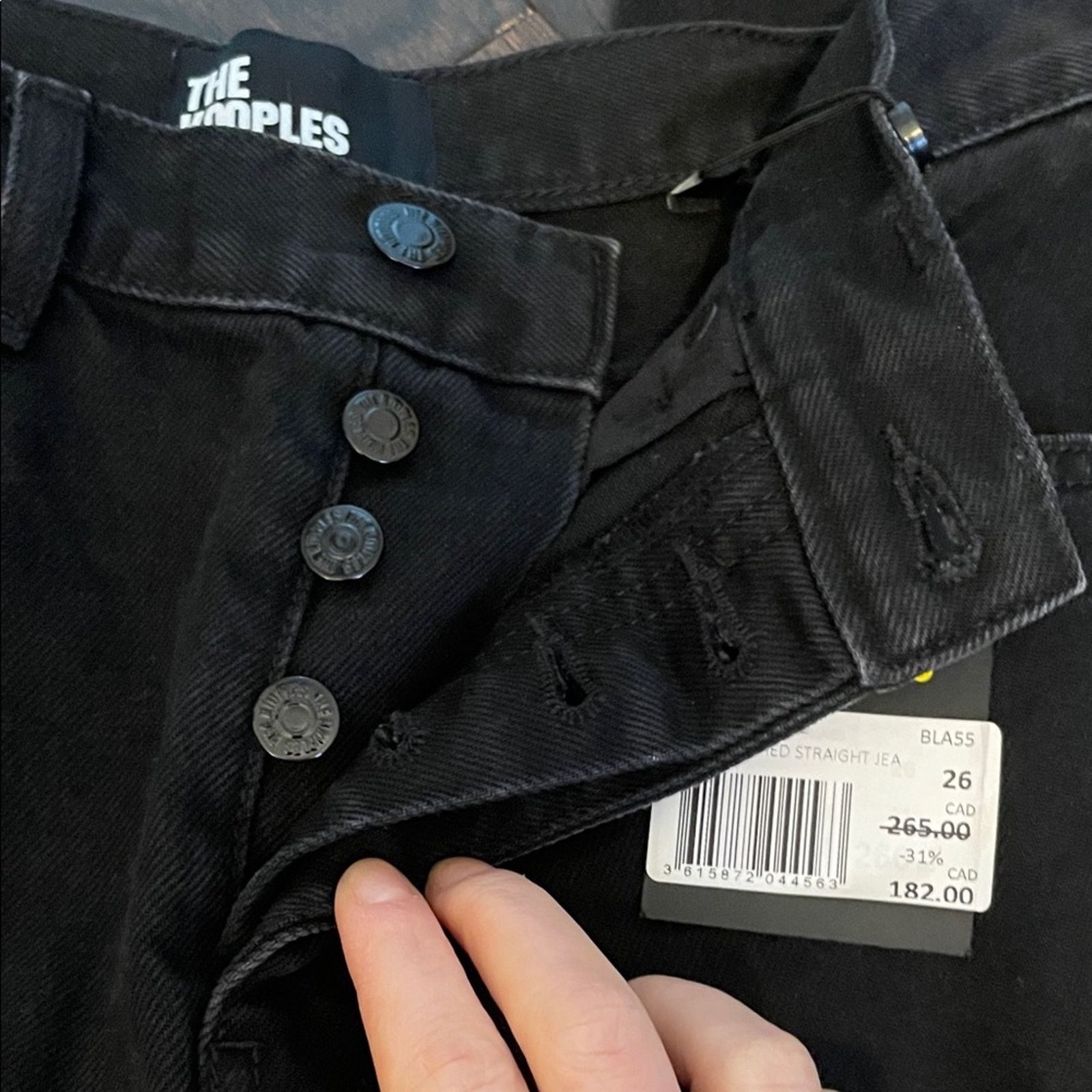 The Kooples $265 msrp nwt The Kooples Black washed straight Jeans sz 26 Size 26" / US 2 / IT 38 - 3 Thumbnail