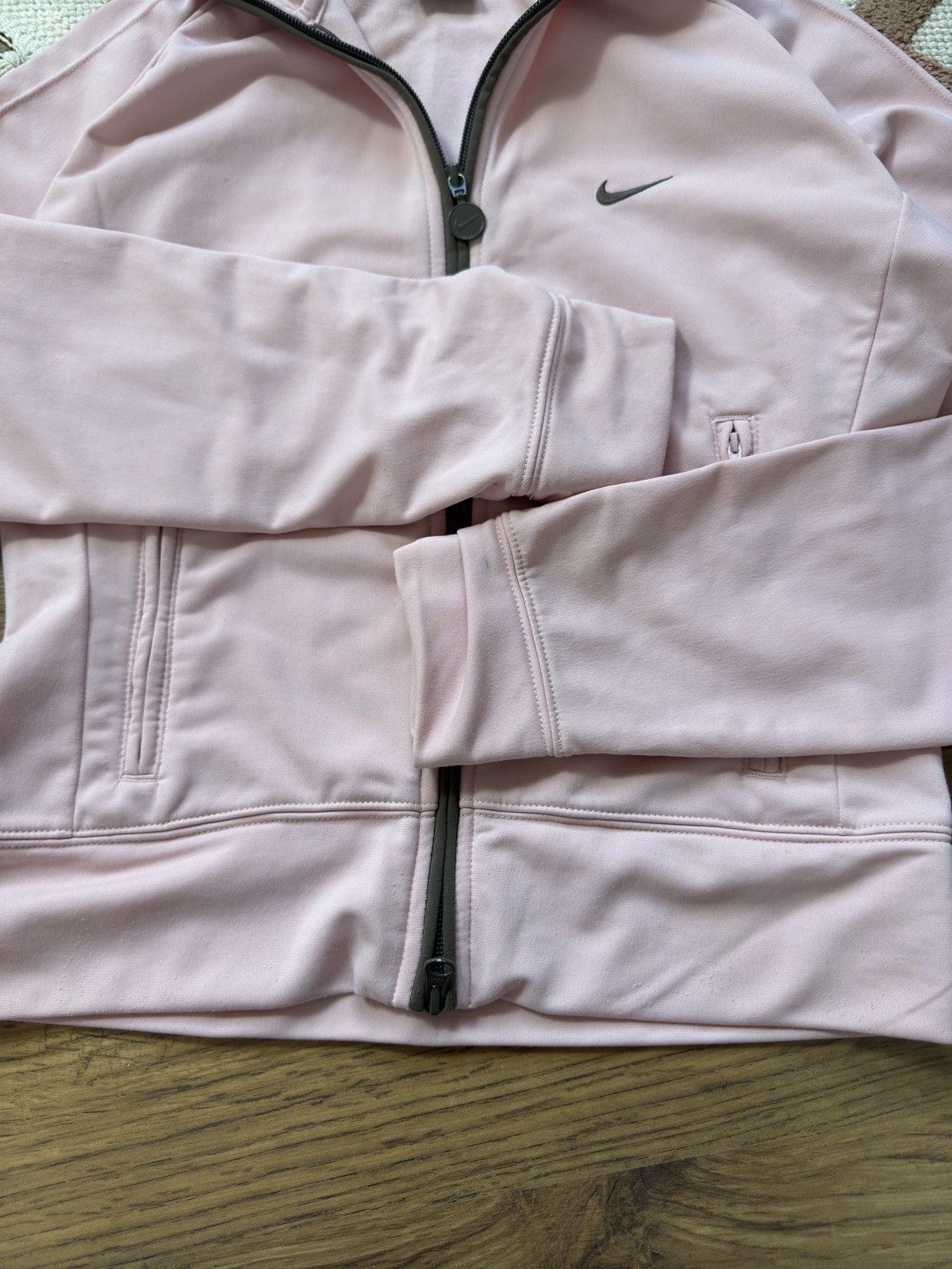 Nike 1990s NIKE MINI SWOOSH CUTE ZIP PINK/BROWN HOODIE Size M / US 6-8 / IT 42-44 - 4 Thumbnail