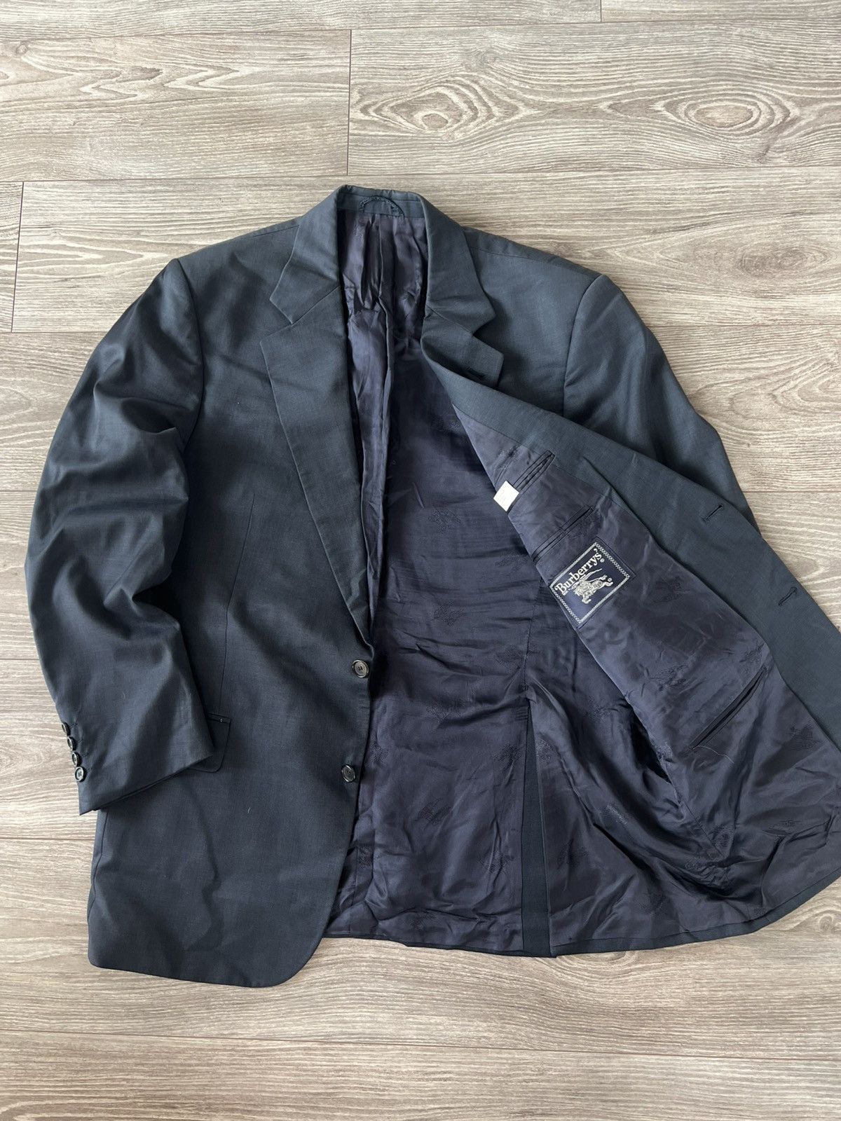 Burberry × Designer Vintage Burberrys England Finest Quality Wool/Viscose Blazer Size 46R - 9 Thumbnail