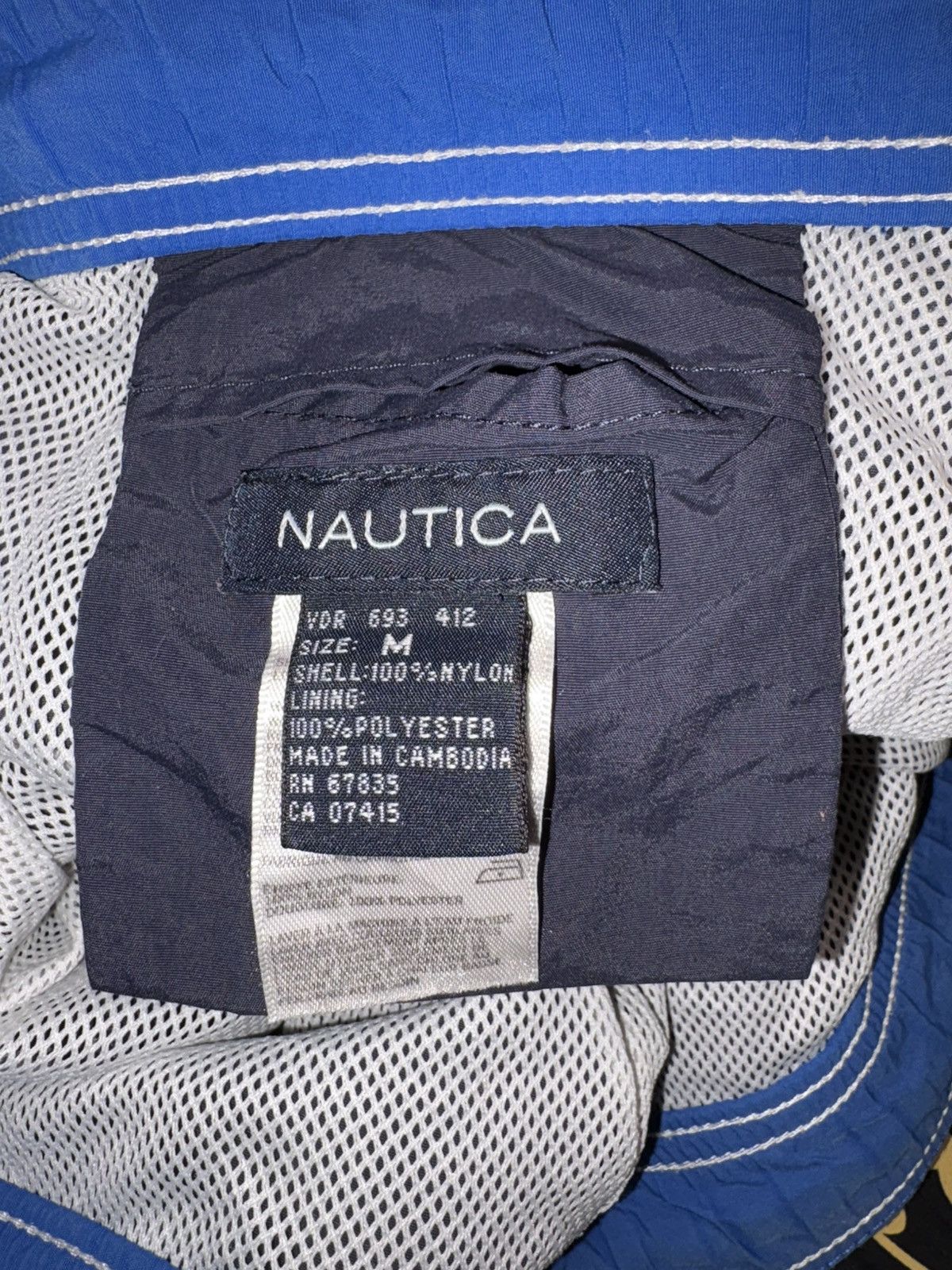 Nautica Vintage Nautica "Spell Out" Nylon Swim Trunks - Navy/White Size US 32 / EU 48 - 5 Thumbnail