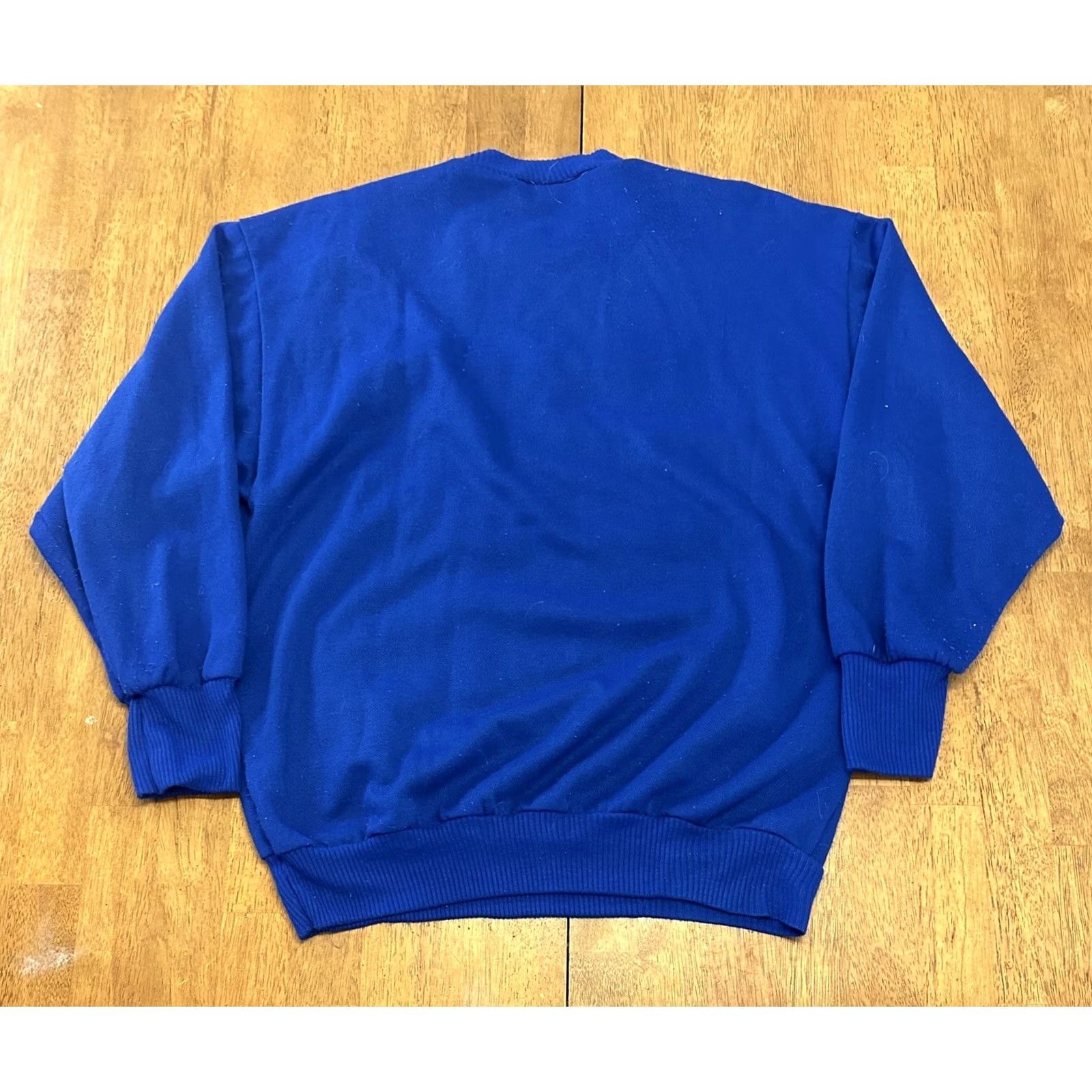 Vintage VINTAGE 90s Teddy Bear Sweatshirt Kittens Blue Textured Fuzzy Large Adult Crewneck Size L / US 10 / IT 46 - 4 Thumbnail