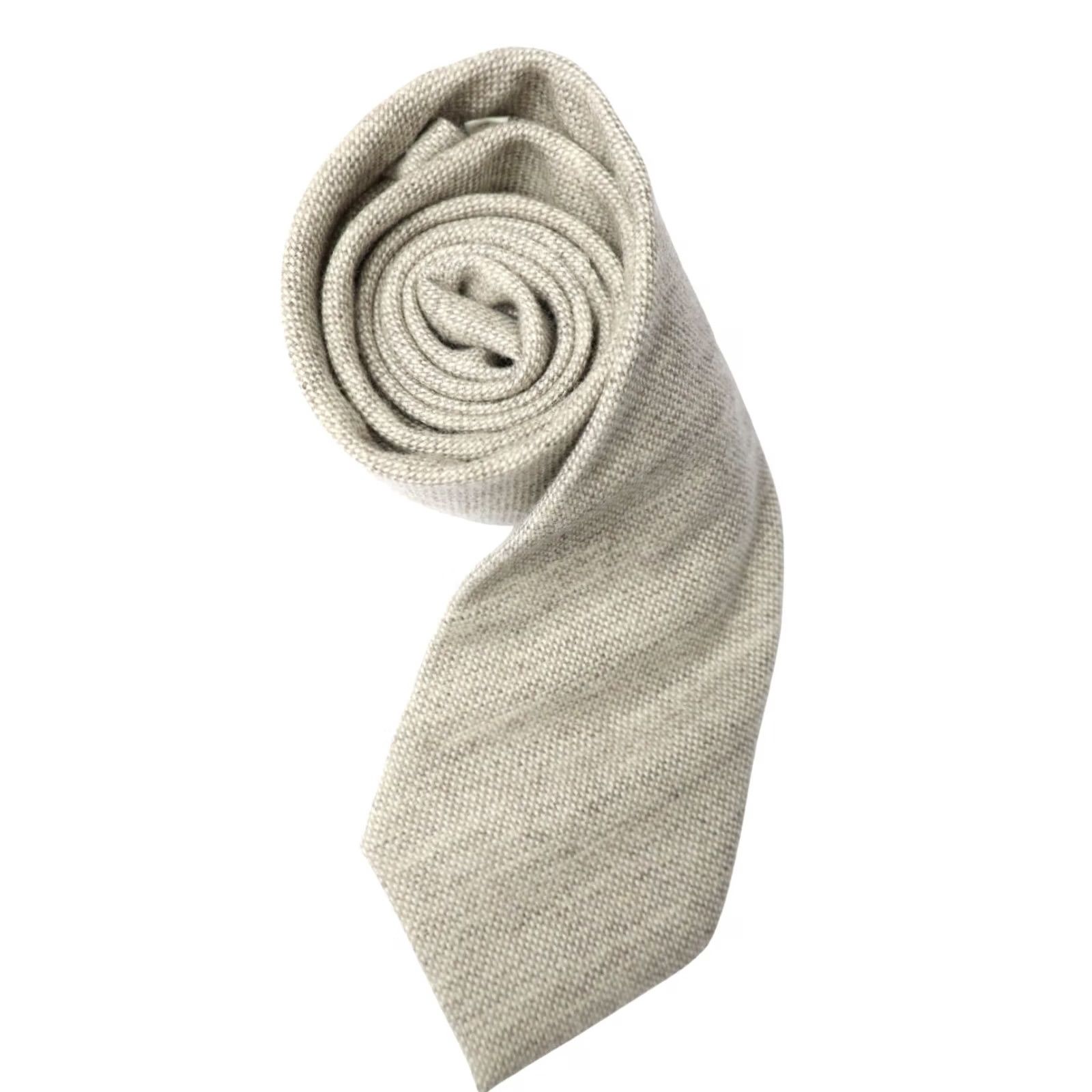 Suitsupply Suitsupply Tie Men’s 150 x 8 CM Wool & Silk Pointed Classic Beige Melange Tie Adults Regular Size Beig e Melange Size ONE SIZE - 2 Thumbnail