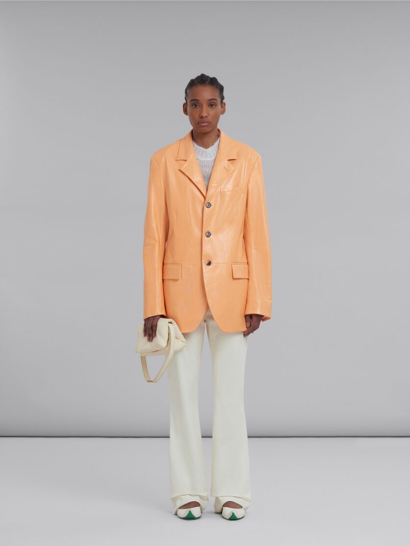 Marni o1srvl11e0624 Leather Jacket in Orange Size L / US 10 / IT 46 - 2 Thumbnail