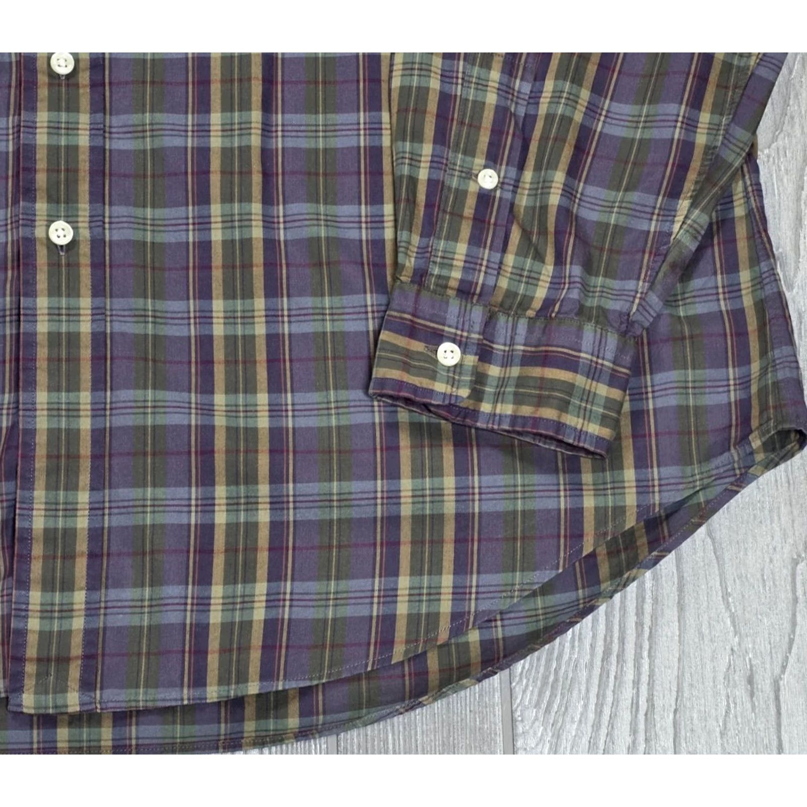 Polo Ralph Lauren VINTAGE Polo Ralph Lauren Purple Plaid Safari Button Up Shirt Men’s XL Madras Custom Size US XL / EU 56 / 4 - 4 Thumbnail
