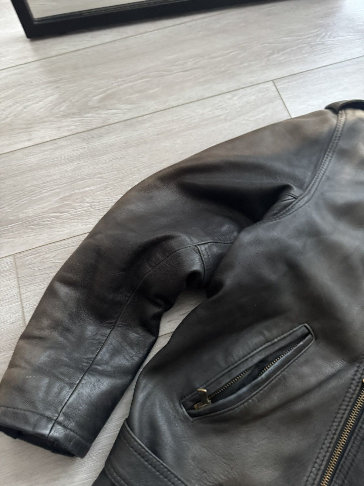 Japanese Brand Vintage Japan Black Sunfaded Biker Perfecto Leather Jacket Size US M / EU 48-50 / 2 - 6 Thumbnail