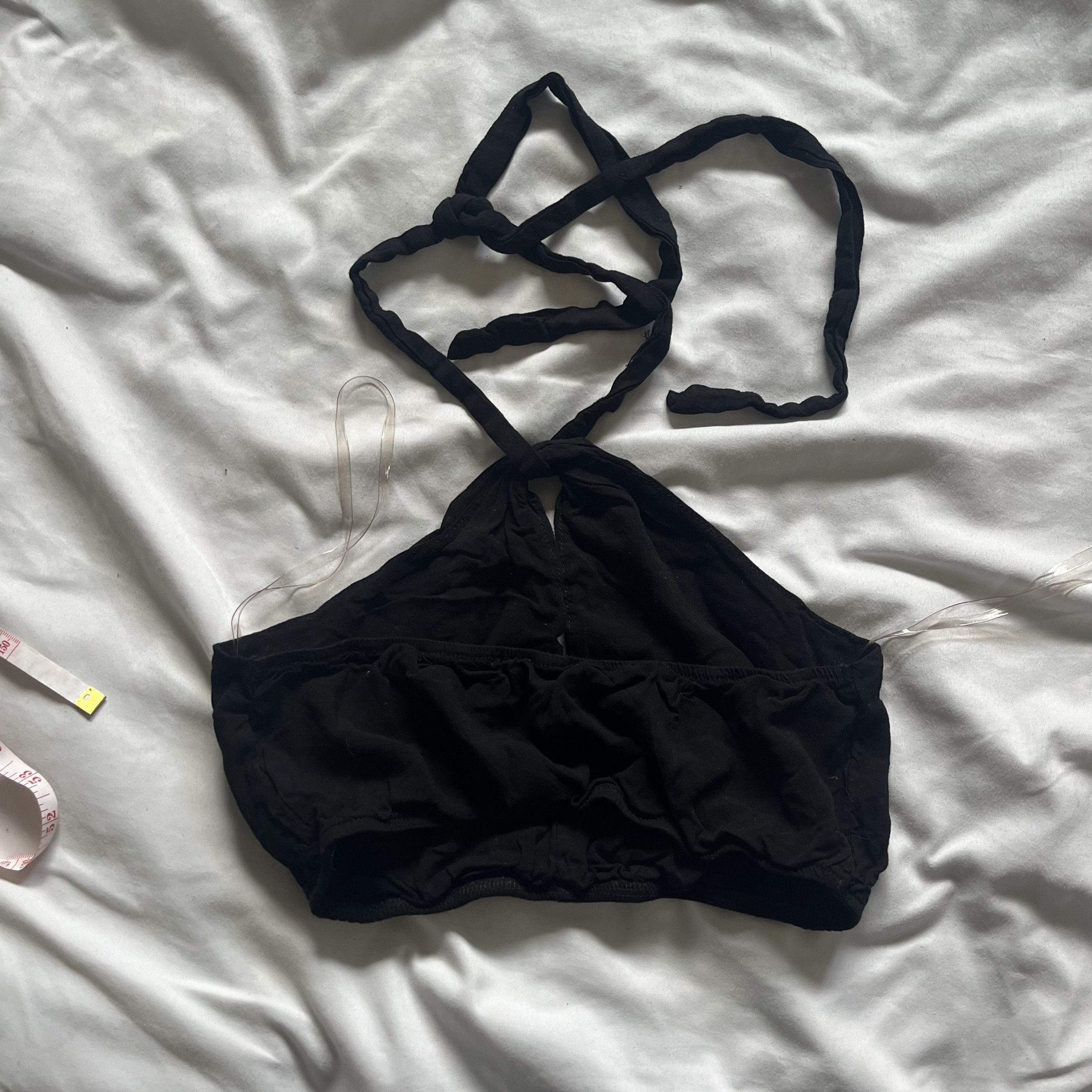 Pacsun LA Hearts Black Halter Crop Top w/ Tie Back and Straps Size XS / US 0-2 / IT 36-38 - 6 Thumbnail