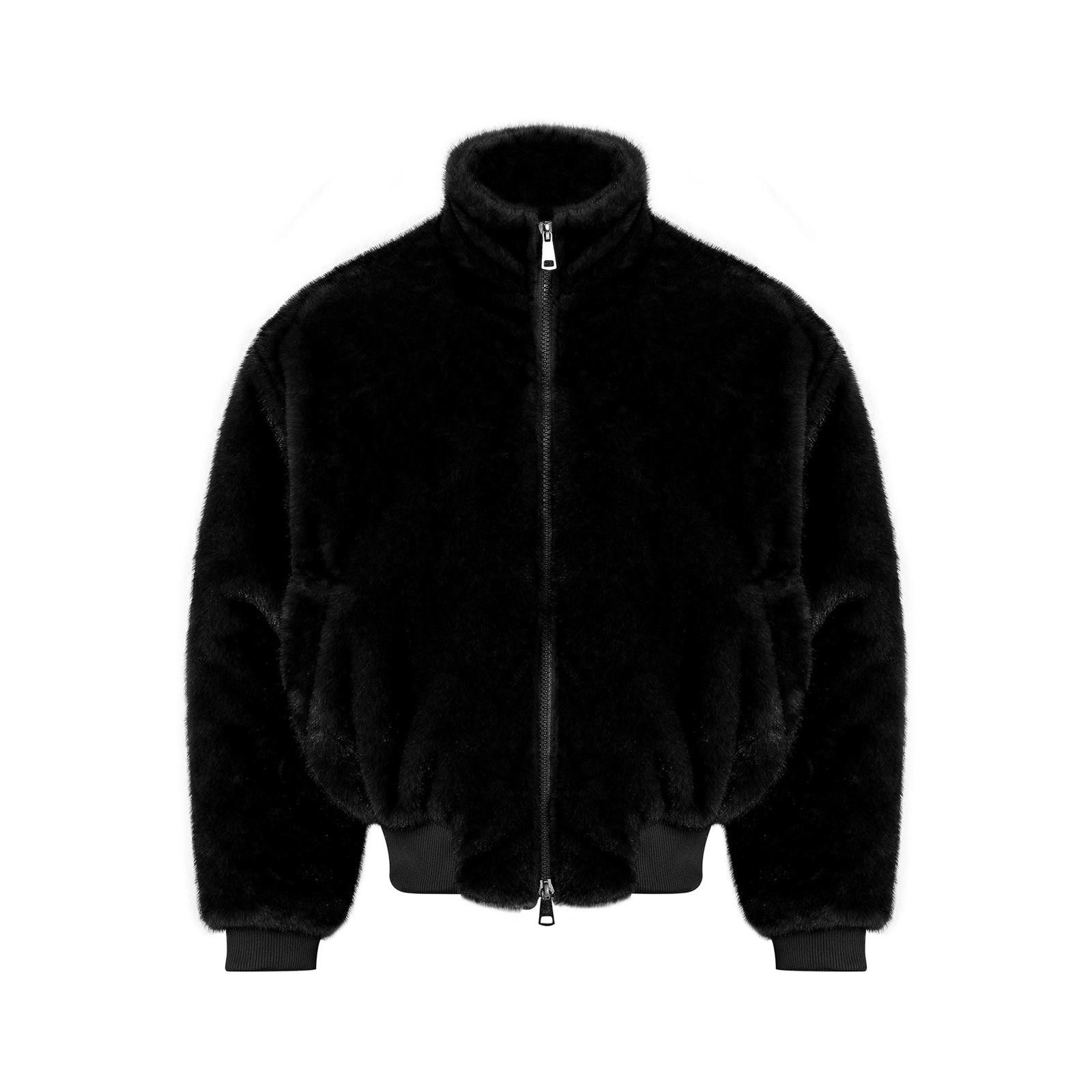 Japanese Brand Brown Faux Fur Bomber Jacket, Quilted Lined Outerwear Size US M / EU 48-50 / 2 - 4 Thumbnail
