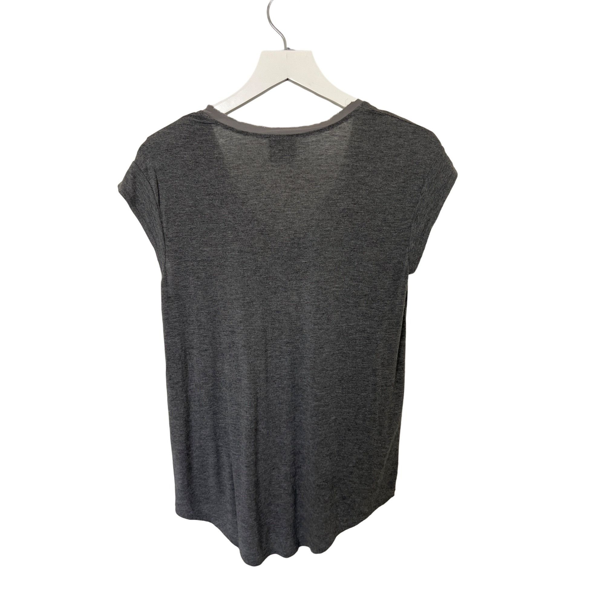 Other H By Bordeaux Charcoal Grey Contrast Silk Trim Tee Size S / US 4 / IT 40 - 4 Thumbnail