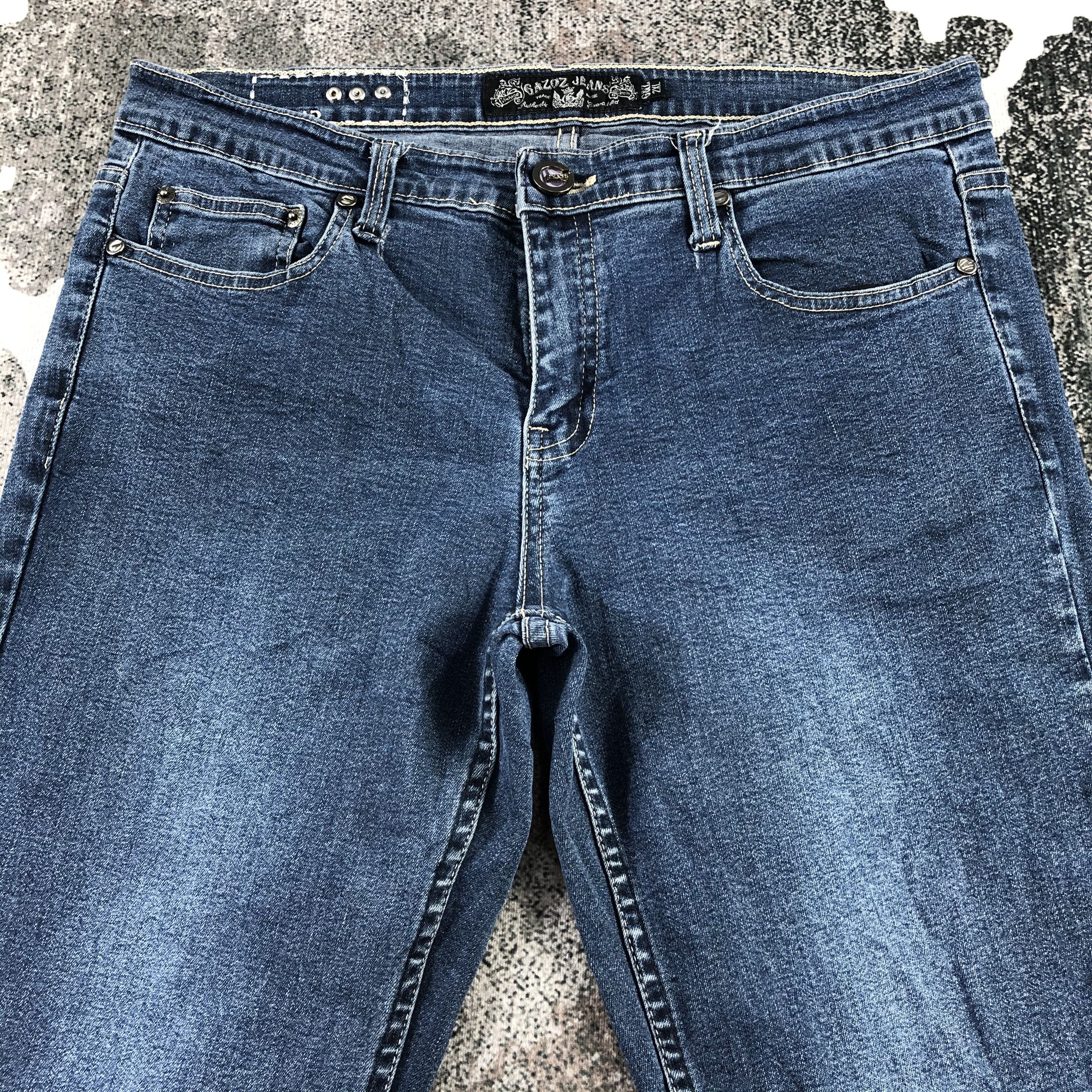 Japanese Brand Gazoz Jeans Blue Wash Flare Denim KJ1284 Size 34" / US 12 / IT 48 - 3 Thumbnail