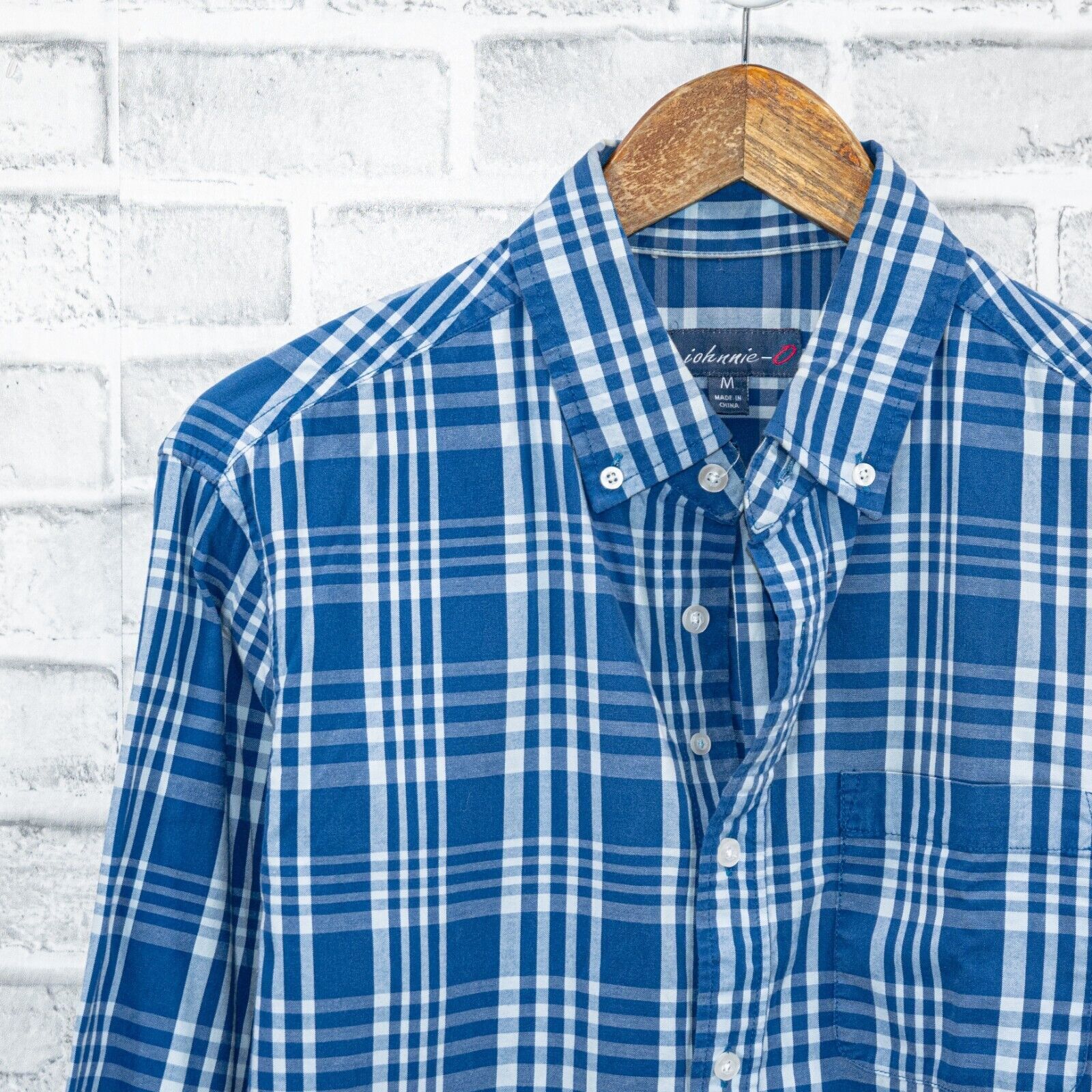 johnnie-O Johnnie-O Men's Long Sleeve Button Down Shirt Blue Plaid Size US M / EU 48-50 / 2 - 6 Thumbnail