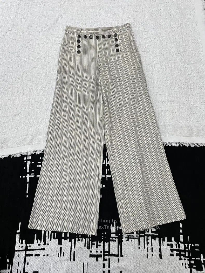 Dior Dior Button striped wide-leg trousers Size 42" / US 20 - 1 Thumbnail