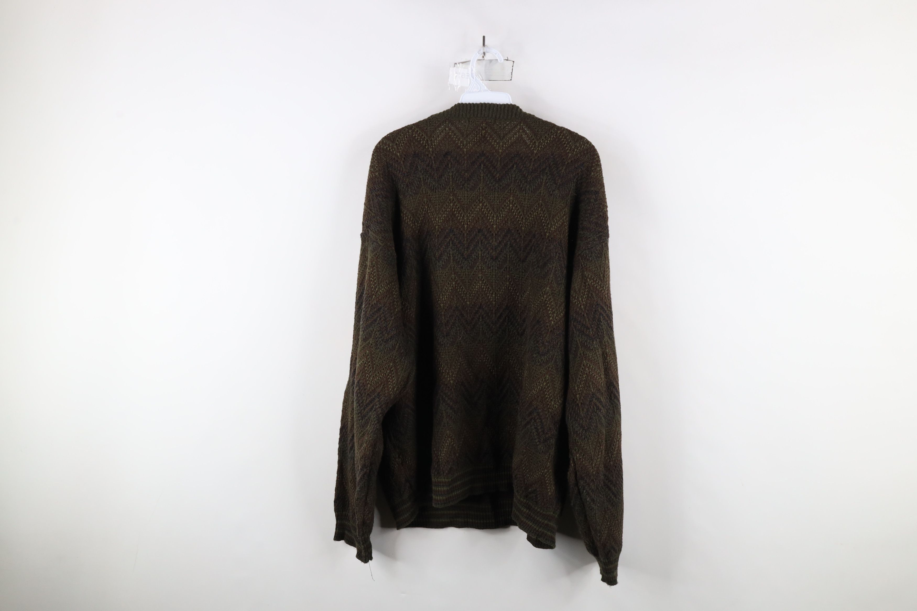 Vintage Vintage 90s Coogi Style Herringbone Wool Blend Knit Sweater Size US L / EU 52-54 / 3 - 6 Thumbnail