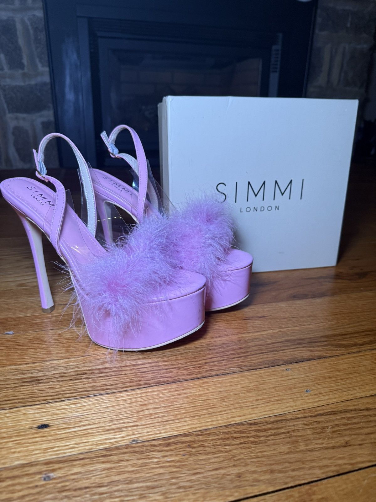 Other Simmi London IVETTE Fluffy Platform Heels – Pink Size US 9 / IT 39 - 1 Thumbnail