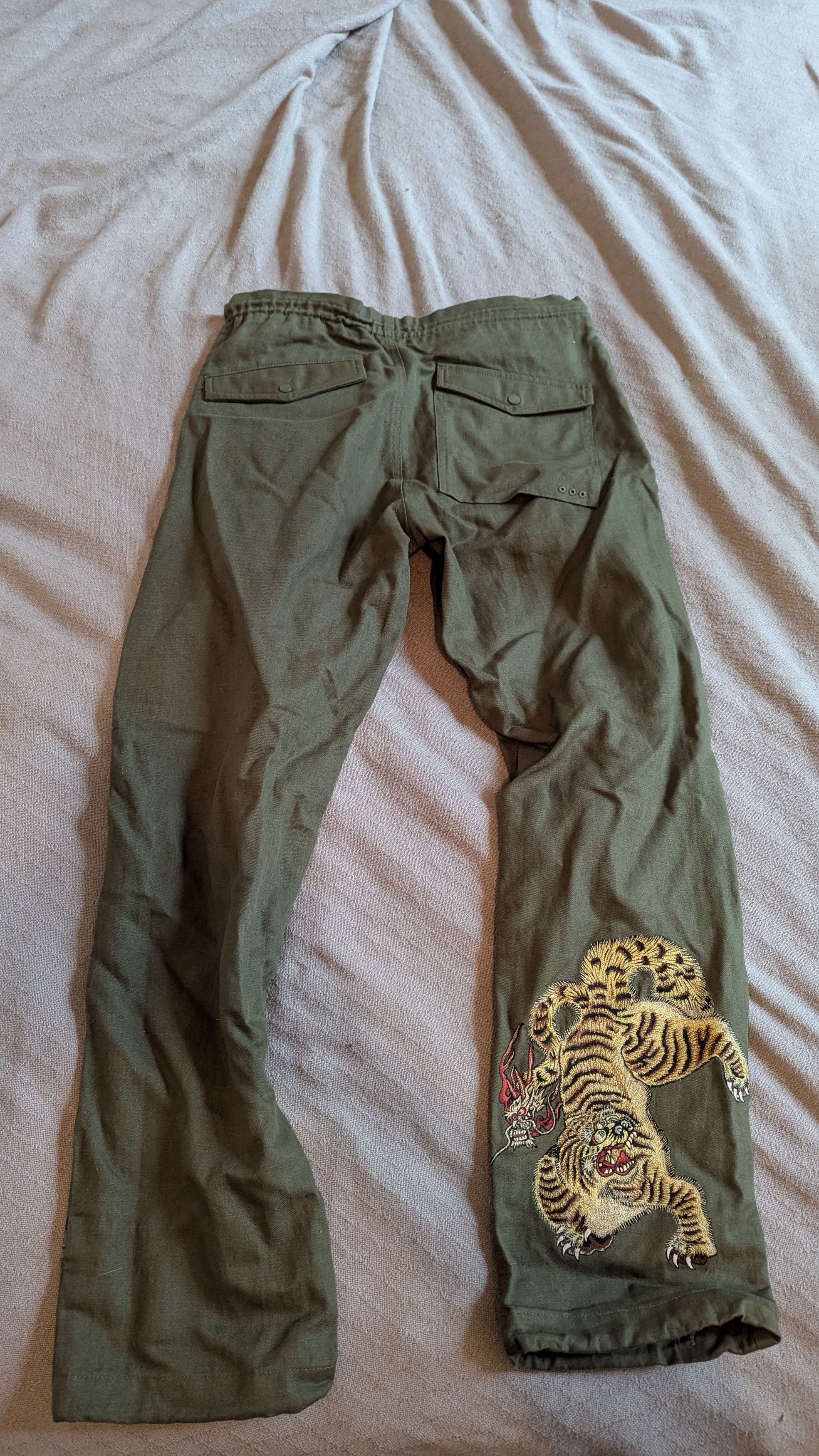 Maharishi Olive Maha Embroidered Tiger Snopants UNWORN AW 23 Size S/M Size US 30 / EU 46 - 2 Thumbnail