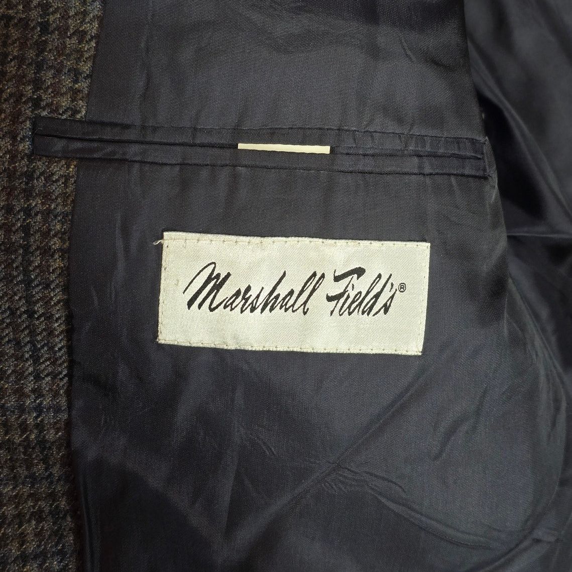Vintage 90s Vtg Marshall Fields Lambs Wool Blazer Gun Club Check 43R Size 44R - 7 Thumbnail