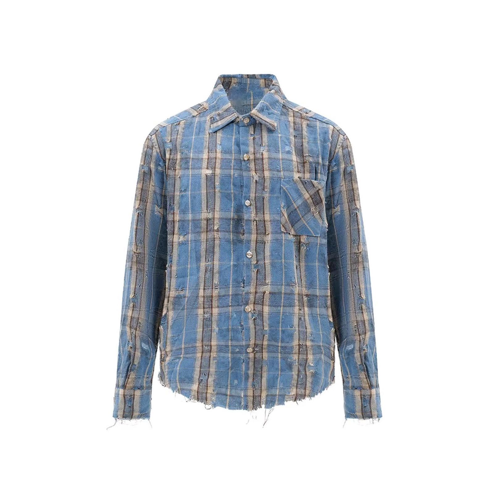 Japanese Brand Flannel Raw Edge Long Sleeve shirt Size US M / EU 48-50 / 2 - 1 Thumbnail