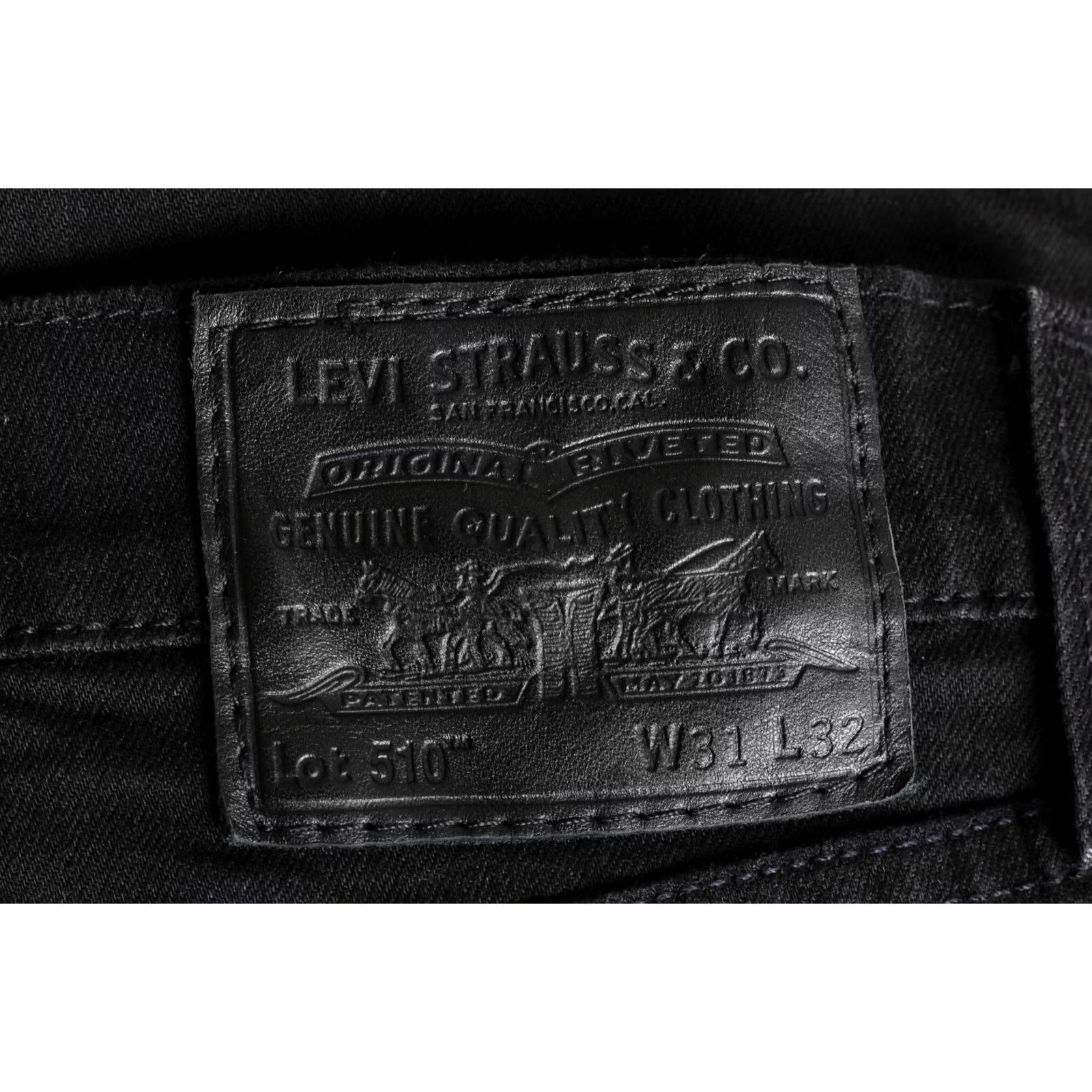 Levi's LEVI’S 510 PREMIUM Big E Stretch Skinny Jeans Men 31/32 Denim Black Slim 5-Pocket Rise Mid - 510 model Size US 31 - 2 Thumbnail