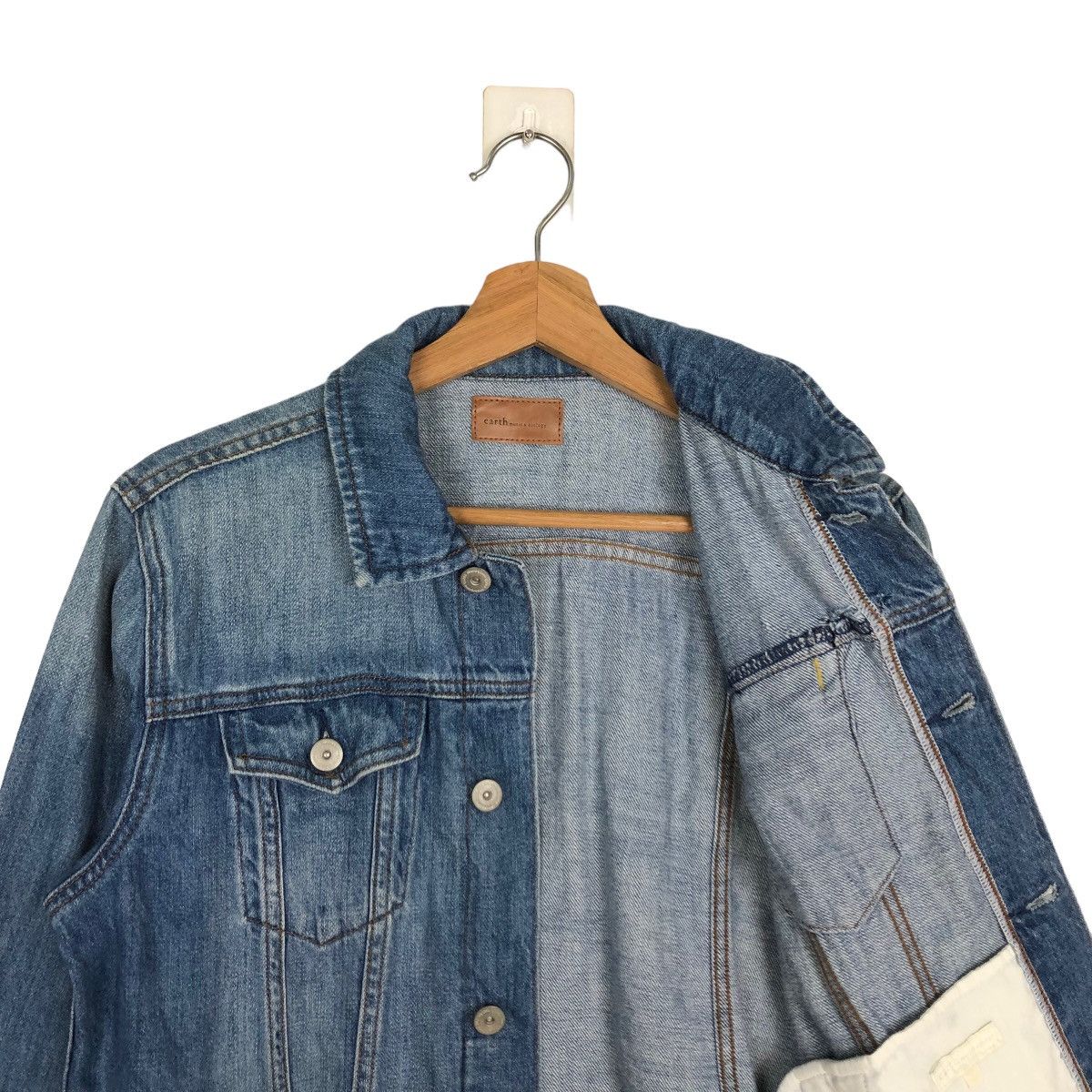 Japanese Brand EARTH MUSIC & ECOLOGY DENIM TRUCKER JACKET ISSEY MIYAKE Size M / US 6-8 / IT 42-44 - 9 Thumbnail