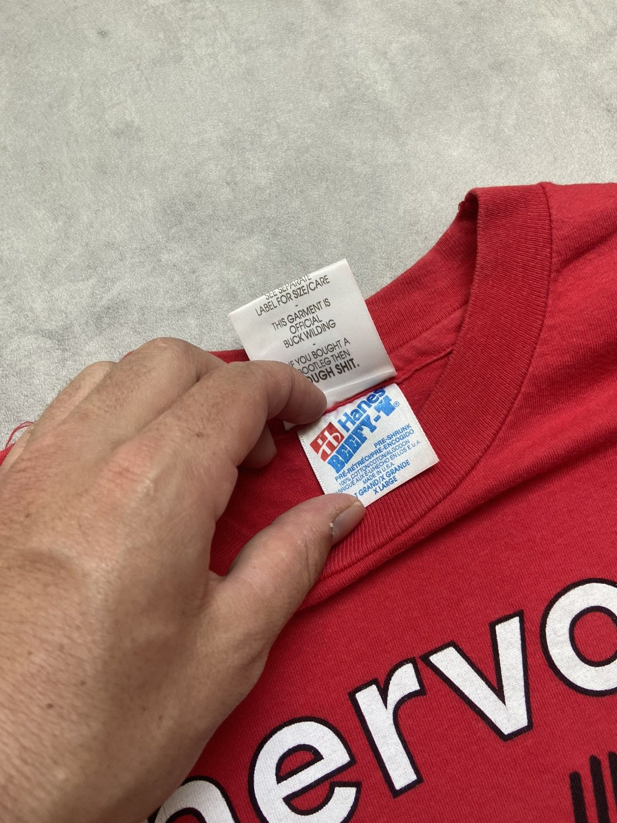 Band Tees 90’s vintage og nervous records new york red tee made in usa Size US XL / EU 56 / 4 - 6 Thumbnail