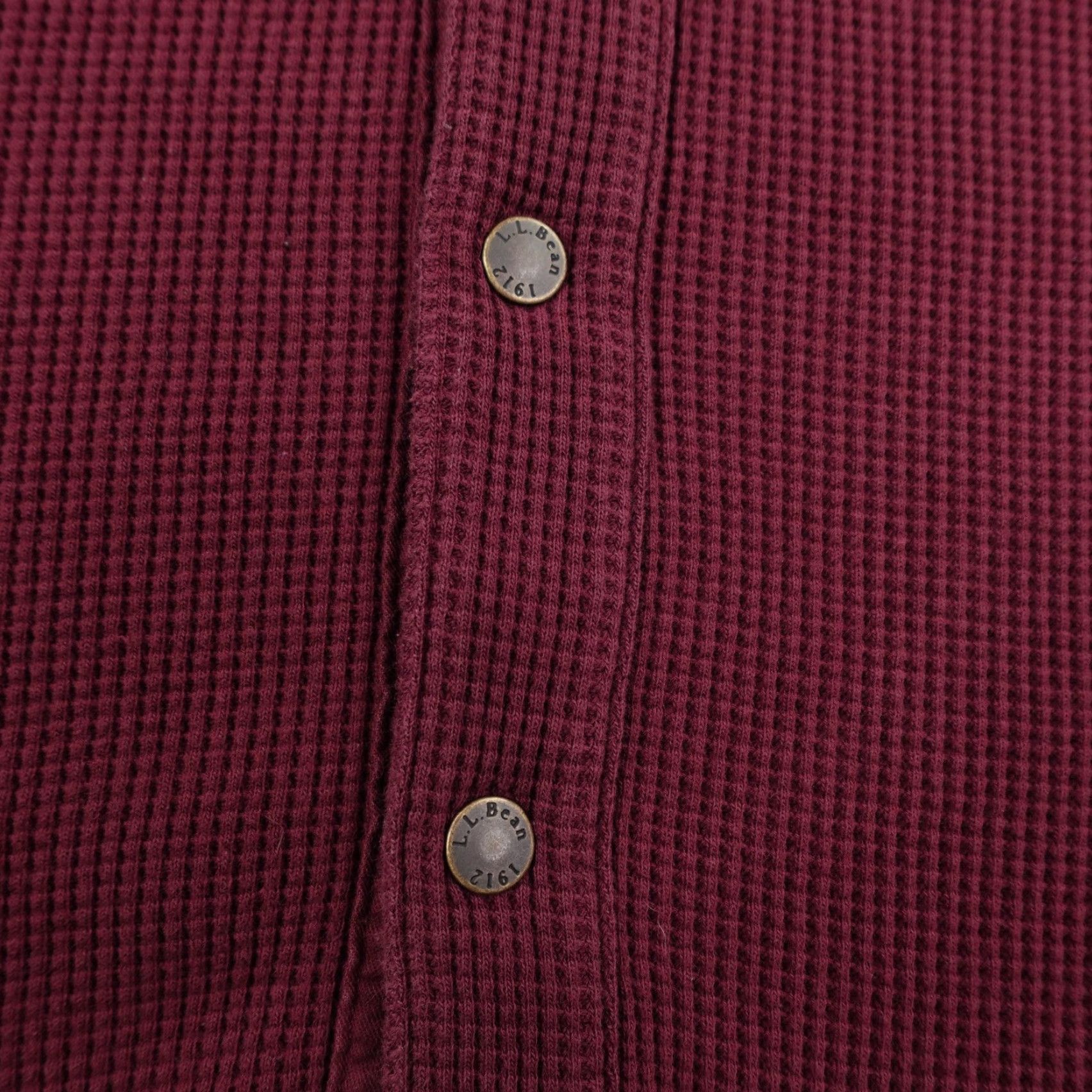 Vintage LL Bean Shirt Mens Large Red Waffle Knit Snap Front Thermal Shacket Overshirt Size US L / EU 52-54 / 3 - 5 Thumbnail