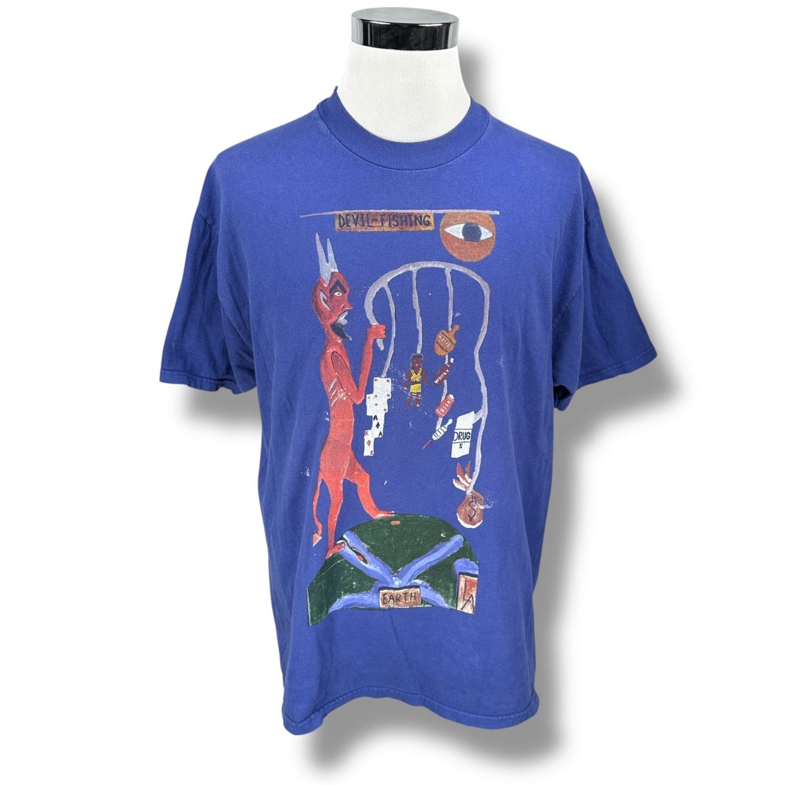 Other Vintage House of Blues Devil Fishing T-Shirt Men’s XL Blue Size US XL / EU 56 / 4 - 1 Thumbnail