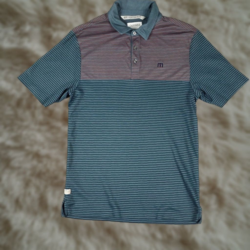 TravisMathew Travis Mathew Polo Shirt Mens Size Small Blue Striped Golf Casual Short Sleeve Shirt Size US S / EU 44-46 / 1 - 1 Thumbnail