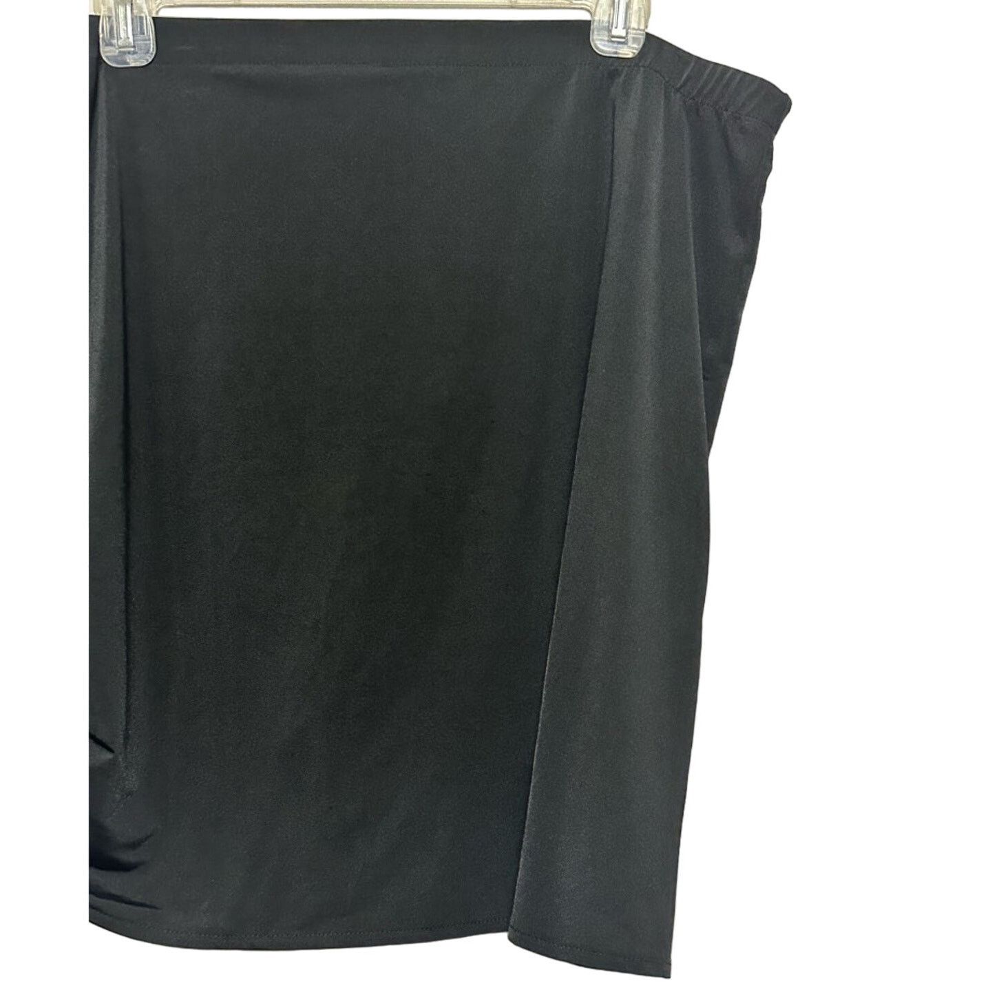 Other Open Edit Mini Skirt Straight Cut Ruched Side Black W 2X Size 38" / US 16 / IT 52 - 3 Thumbnail