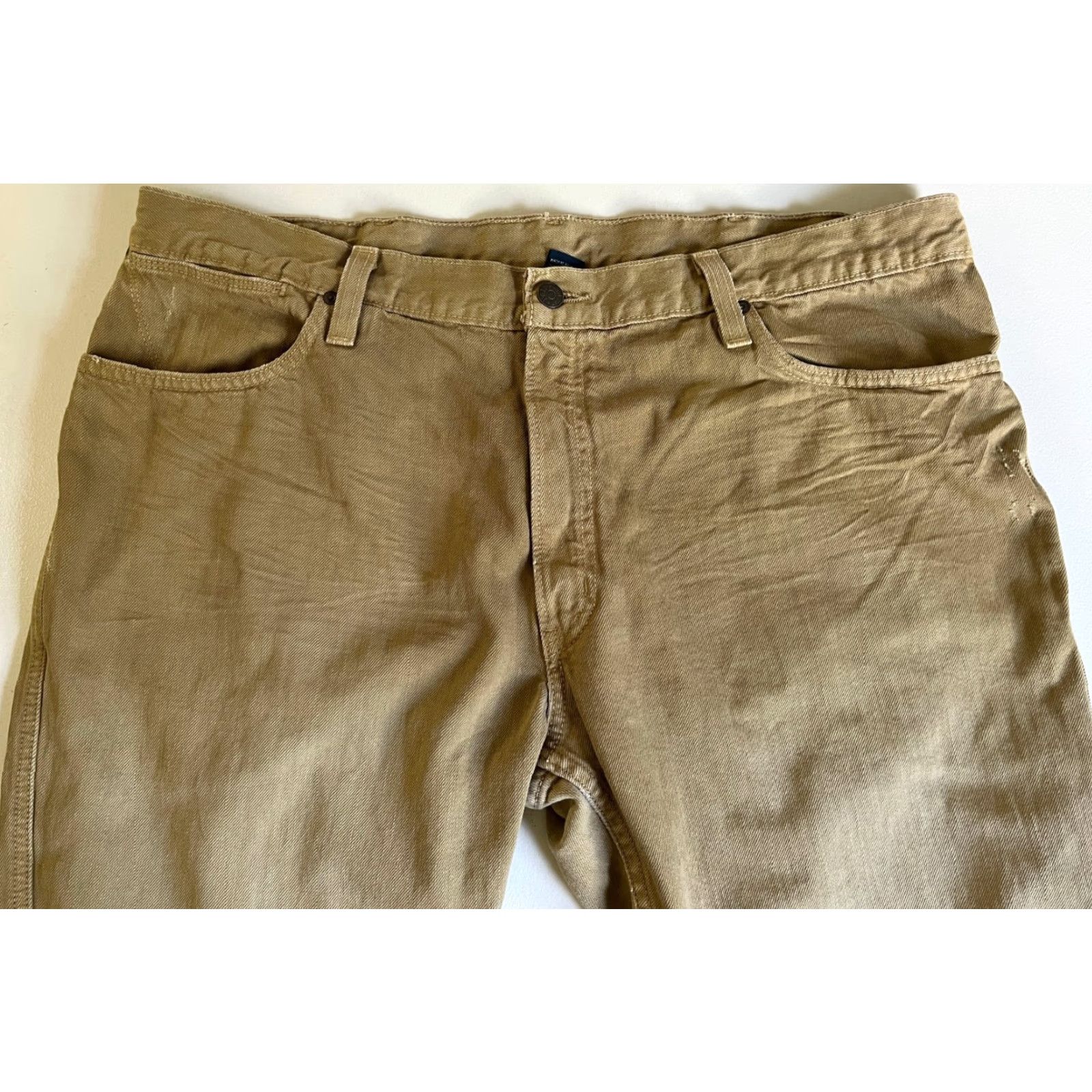 Polo Ralph Lauren VINTAGE Polo Ralph Lauren Jeans Bootcut Men 40x30 Khaki 100% Cotton 5-Pocket USA Workman's Manufacturing 40 Inseam Regular Denim Vintage Shirt? Size US L / EU 52-54 / 3 - 3 Thumbnail