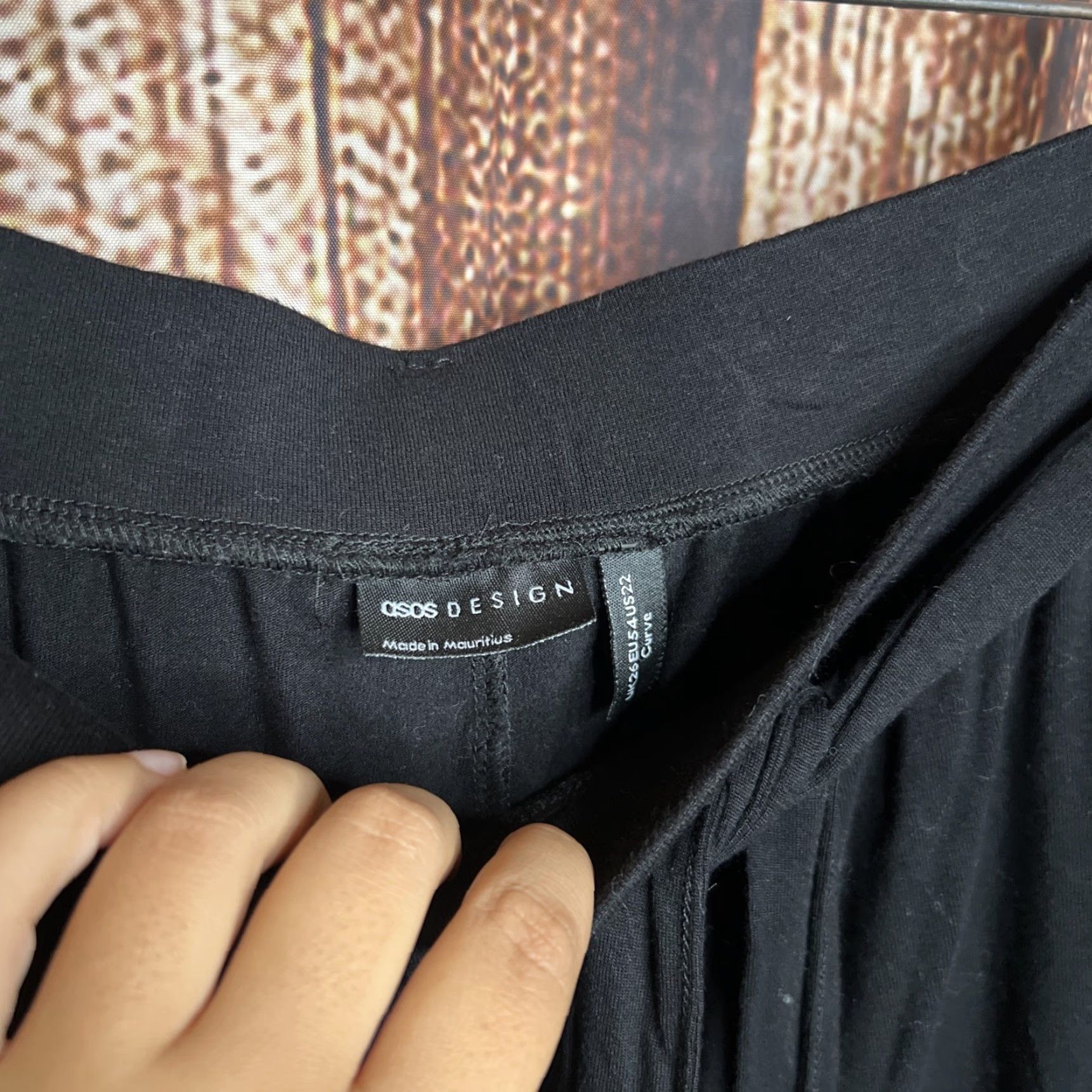 Vintage ASOS Curve Womens Size 18 Black High Rise Pocketed Wide Leg Pants Dress Pants Size 40" / US 18 - 2 Thumbnail