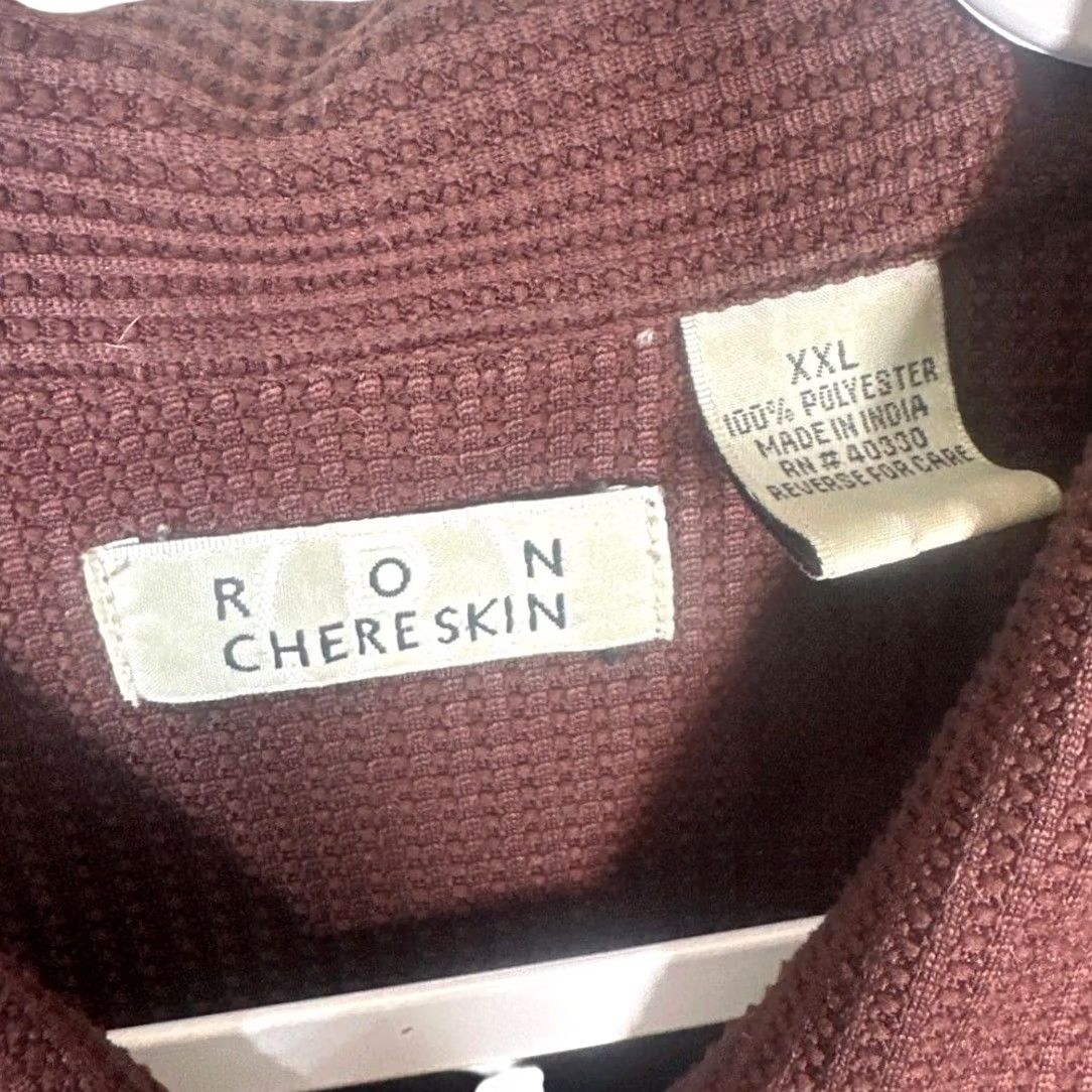 Vintage Ron Chereskin Men's XXL Burgundy Textured Polo Shirt Short Sleeve Button Up Size US XXL / EU 58 / 5 - 7 Thumbnail
