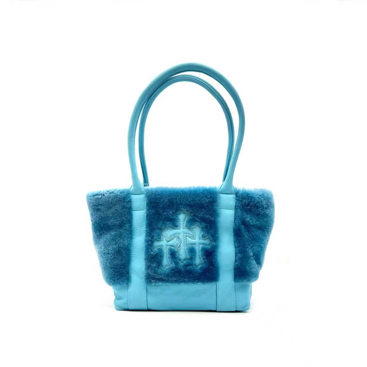 Chrome Hearts Chrome Hearts Blue Triple Cross Patch Fur Tote Bag Size ONE SIZE - 1 Thumbnail