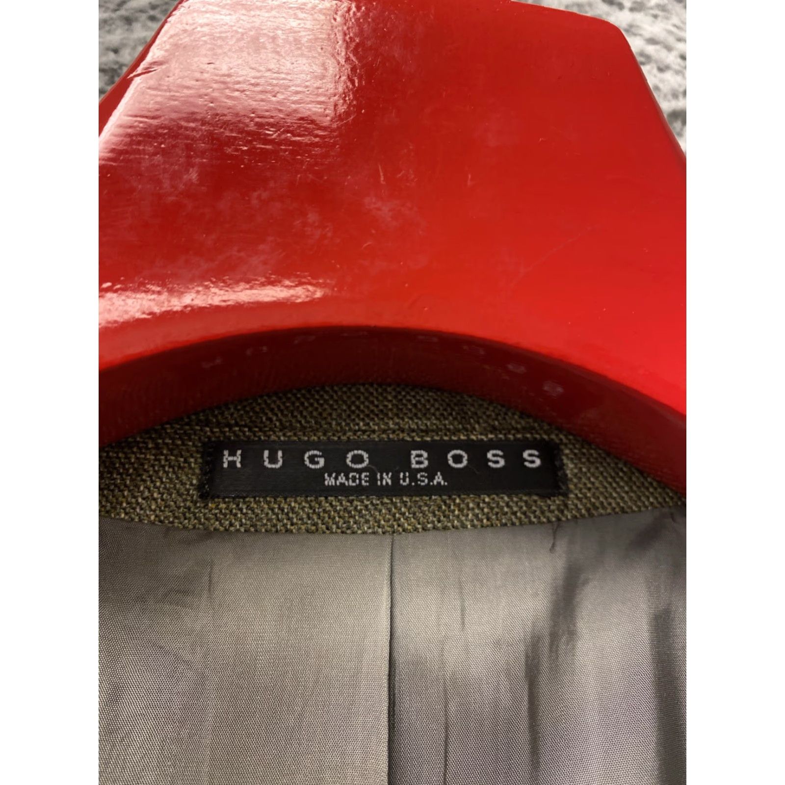 Hugo Boss VINTAGE HUGO BOSS Blazer 40R Green Plaid USA Mens Size 40R - 2 Thumbnail