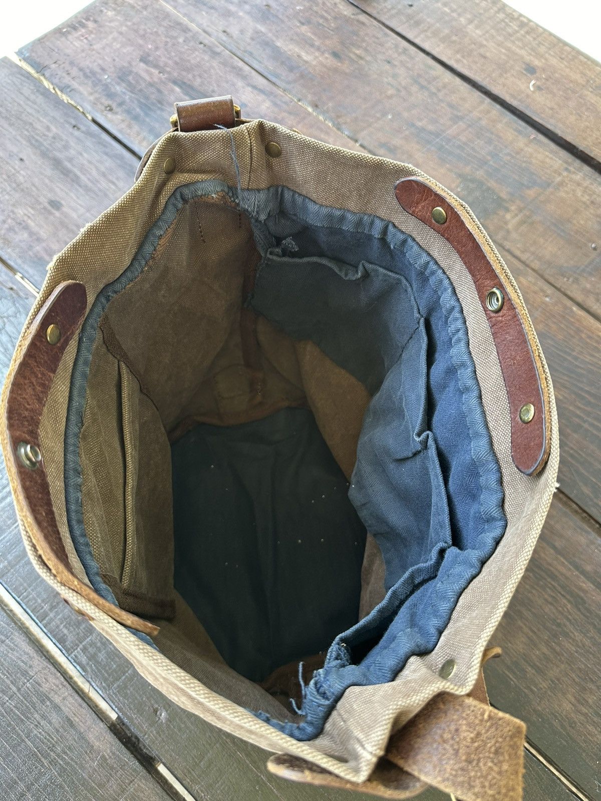 Japanese Brand × Vintage Suolo Japan Canvas Leather Tote Bag Size ONE SIZE - 13 Thumbnail