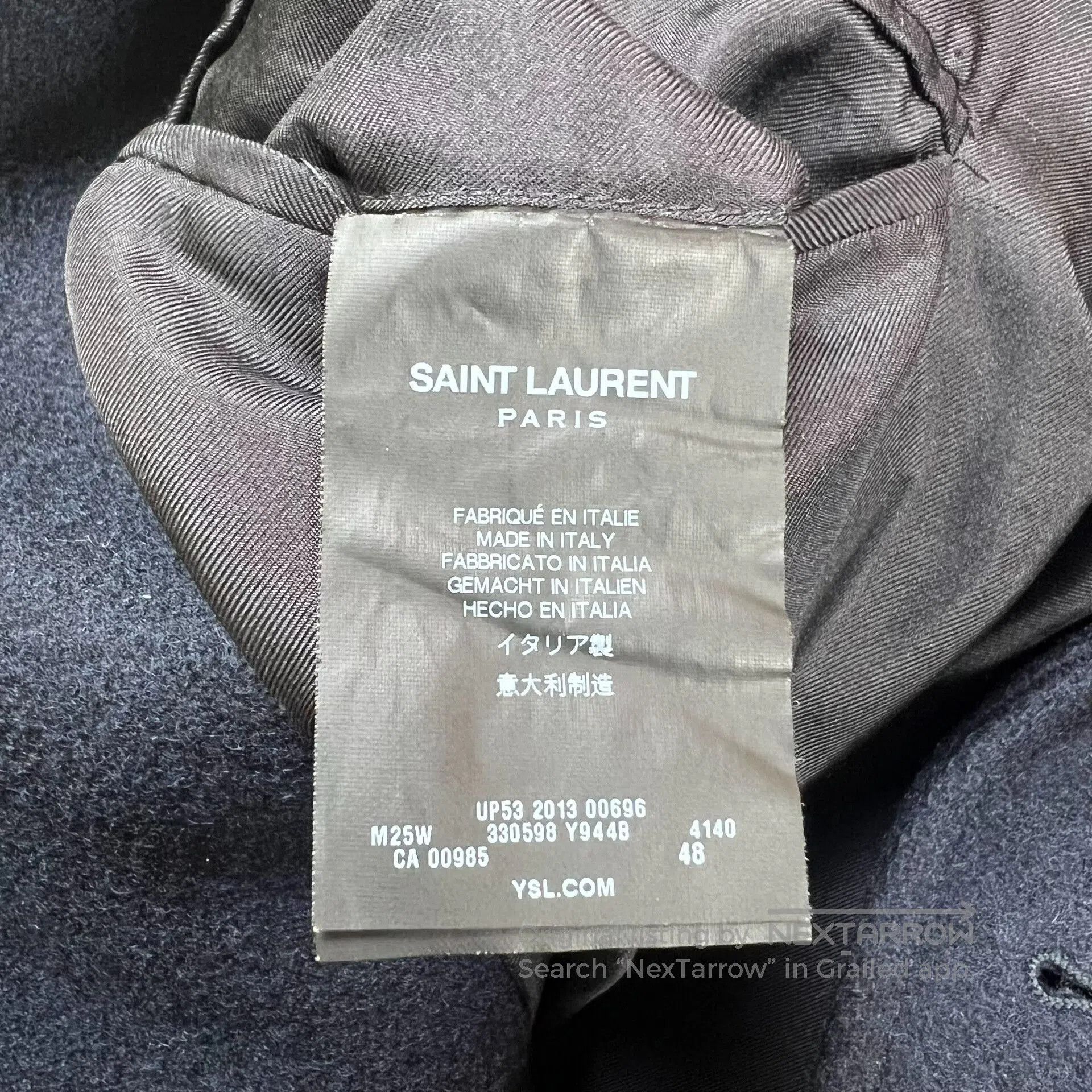 Saint Laurent Paris Saint Laurent Navy Double-Breasted Coat. Size US M / EU 48-50 / 2 - 4 Thumbnail