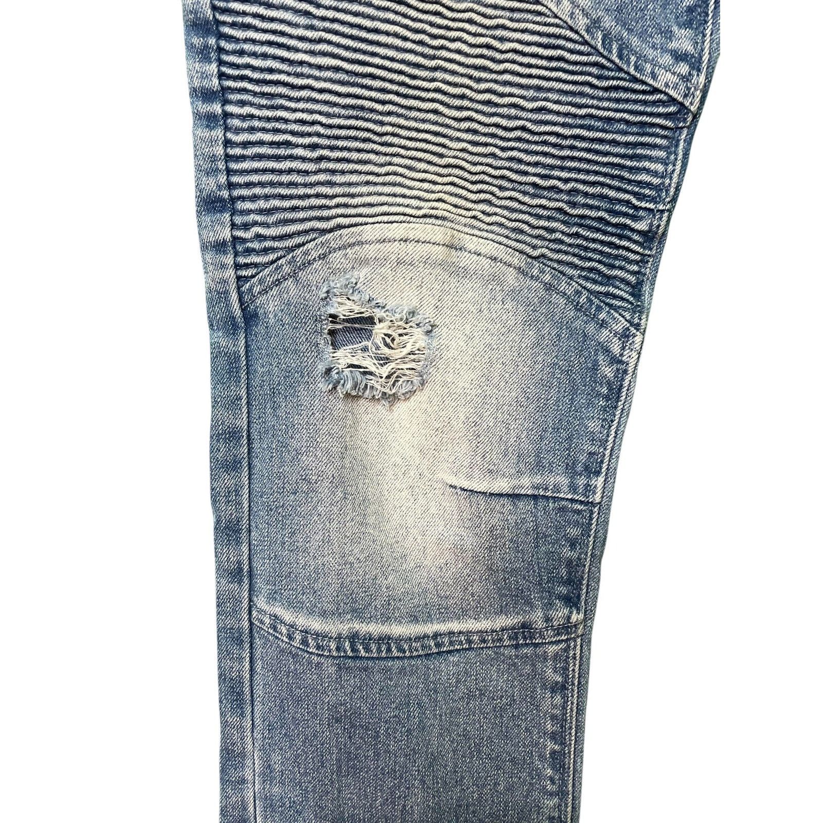 Rta RTA Zipper Knee Patch Light Wash Blue Jeans Size US 32 / EU 48 - 3 Thumbnail