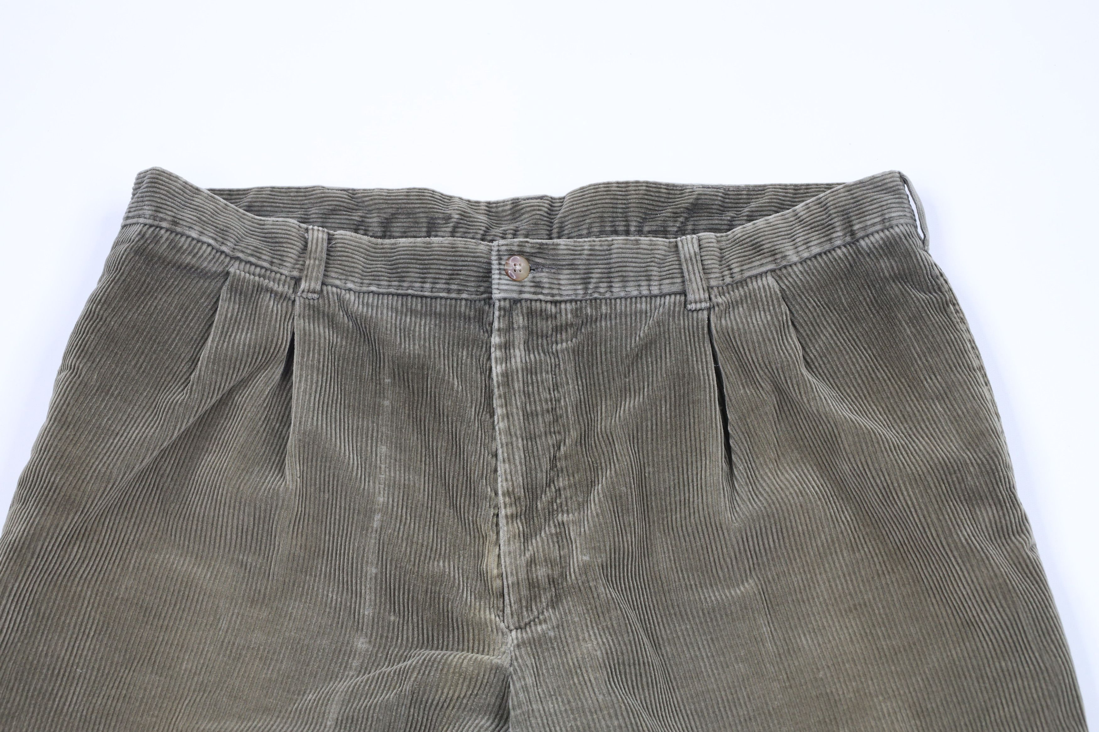 Vintage Vintage 90s Streetwear Wide Leg Corduroy Chino Pants Green Size US 40 / EU 56 - 2 Thumbnail