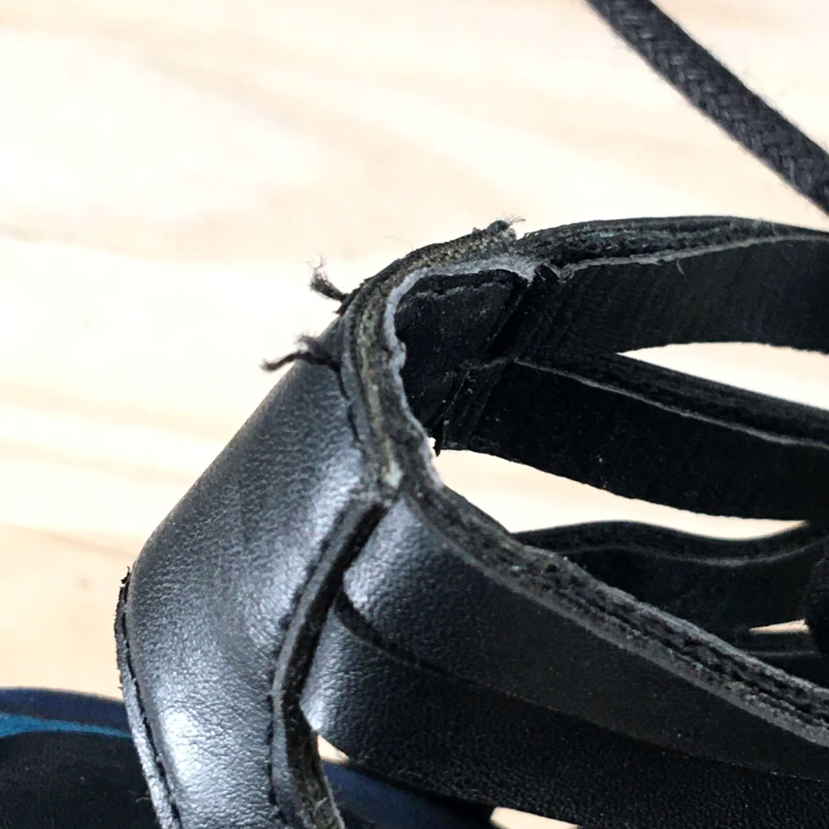 Vintage Madden Girl Sandals Women's 6.5 M Beeta Gladiator Wedge Black Leather Lace Up Shoes Size US 7 / IT 37 - 5 Thumbnail