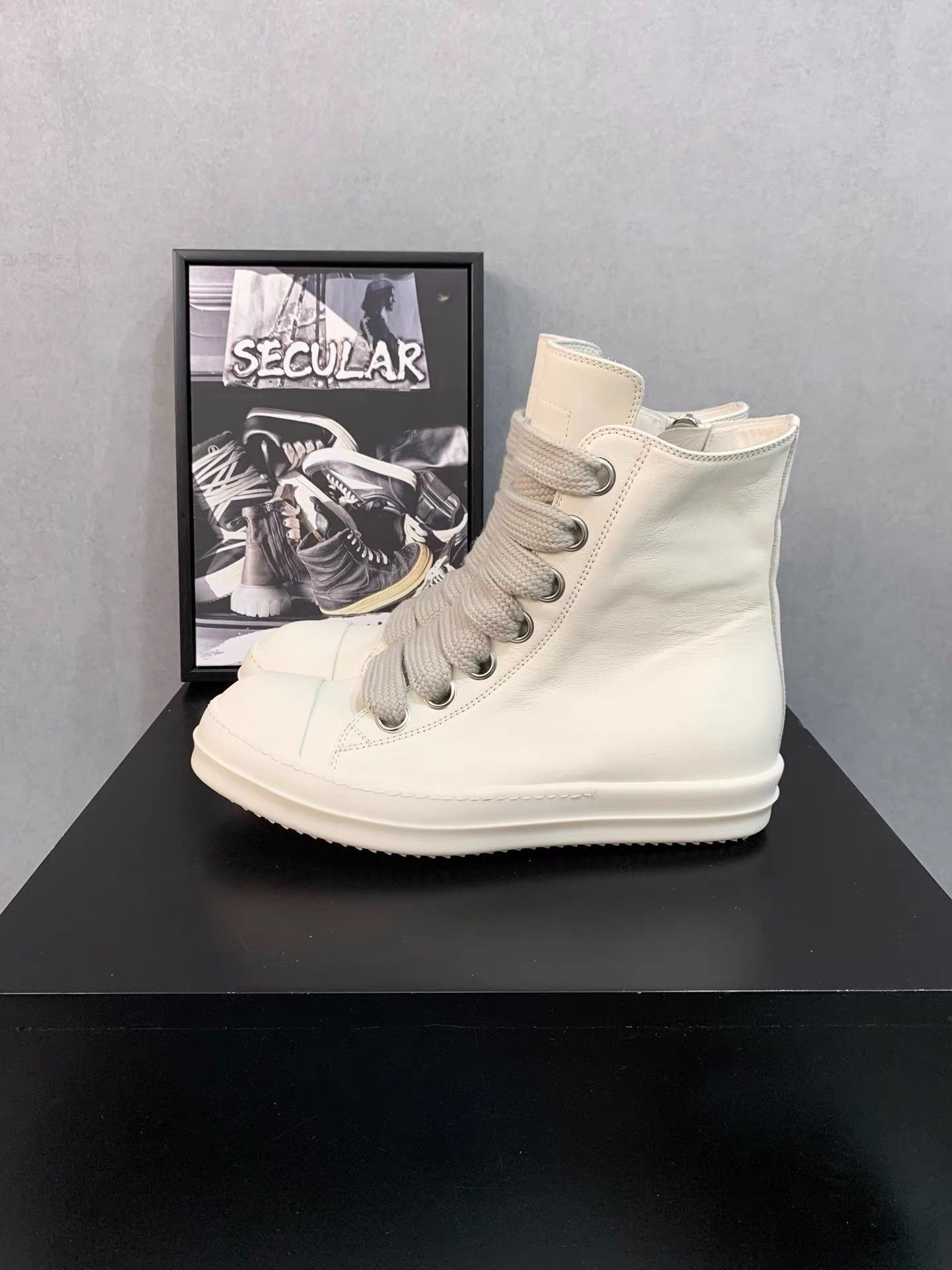 Rick Owens Rick Owens 24SS Mainline Thick Laces High Top Sneakers K34 Size US 5 / IT 35 - 4 Thumbnail