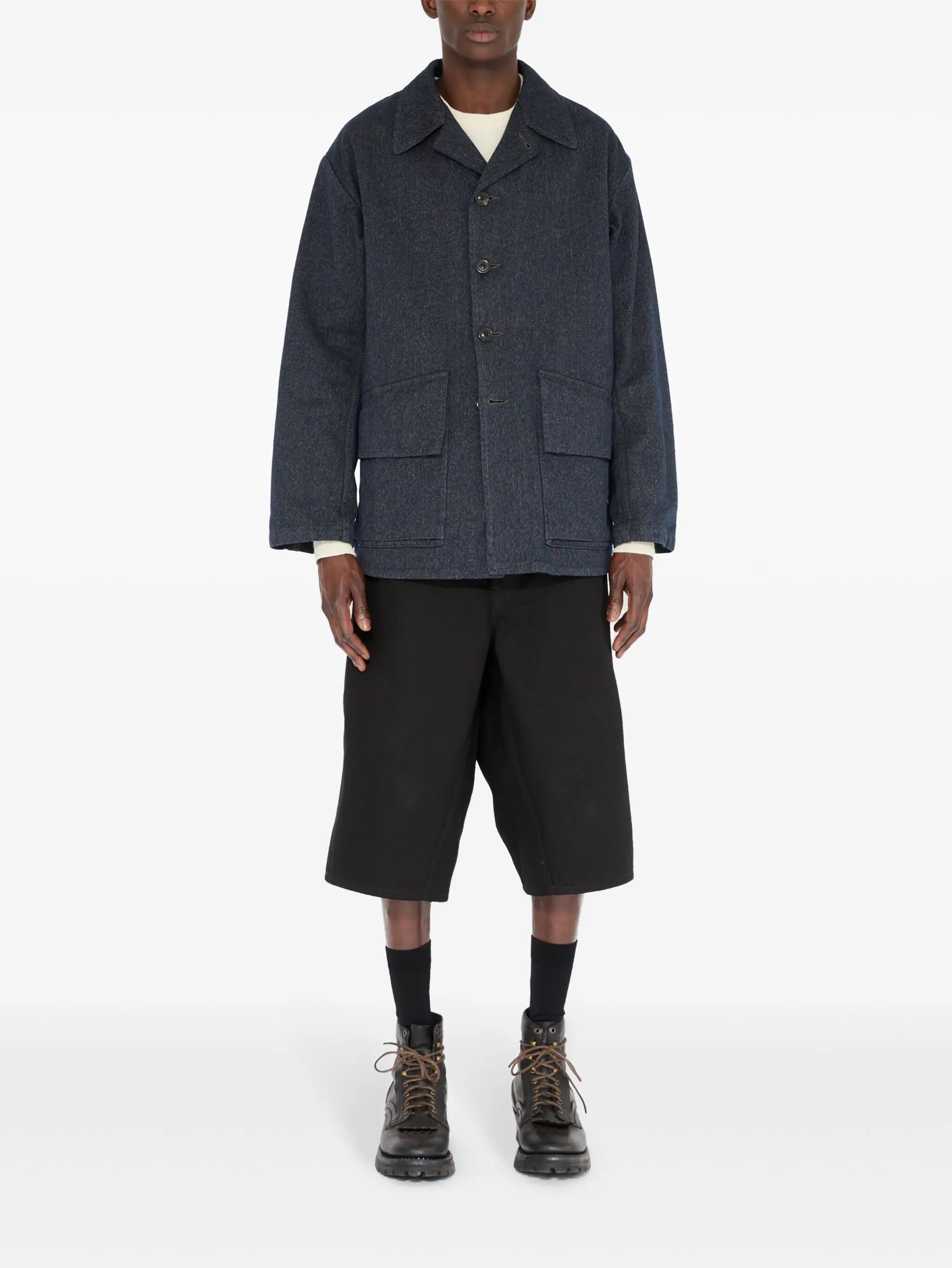Maison Margiela o1w1db10226 Cotton Jacket in Navy Blue Size US L / EU 52-54 / 3 - 2 Thumbnail