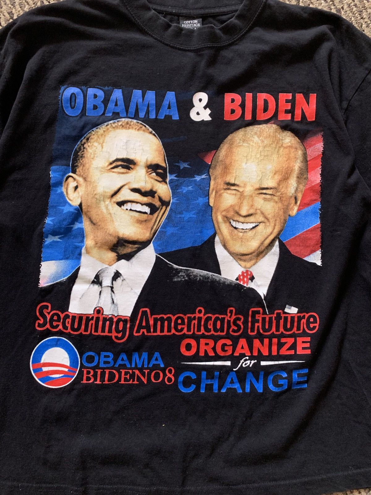 Vintage Vintage Obama & Biden 2008 Rap Style Black Graphic Tee Size US XL / EU 56 / 4 - 3 Thumbnail