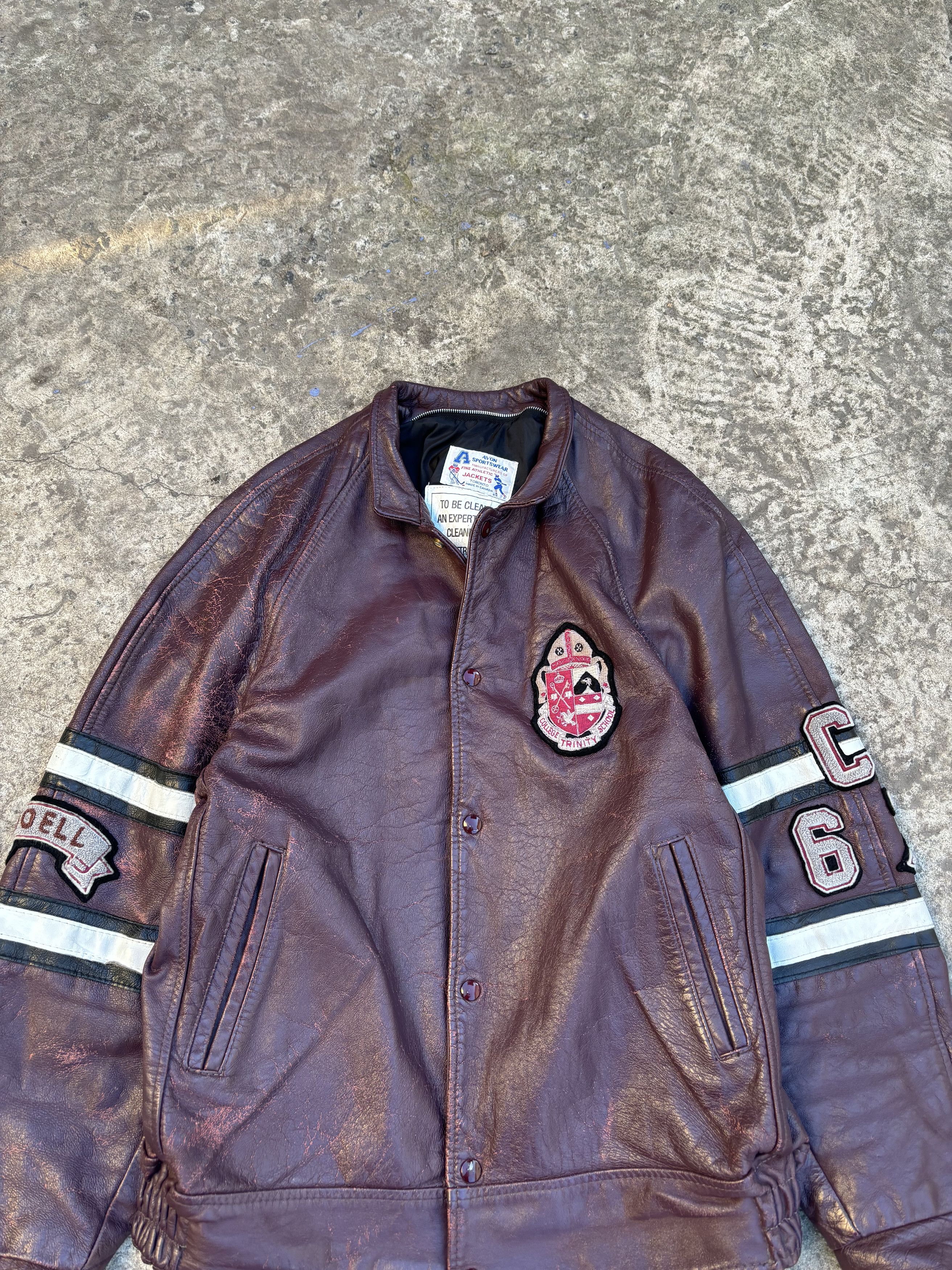 Other Vintage 70s Avon Sportswear Trinity Hockey Leather Jacket Size US L / EU 52-54 / 3 - 3 Thumbnail