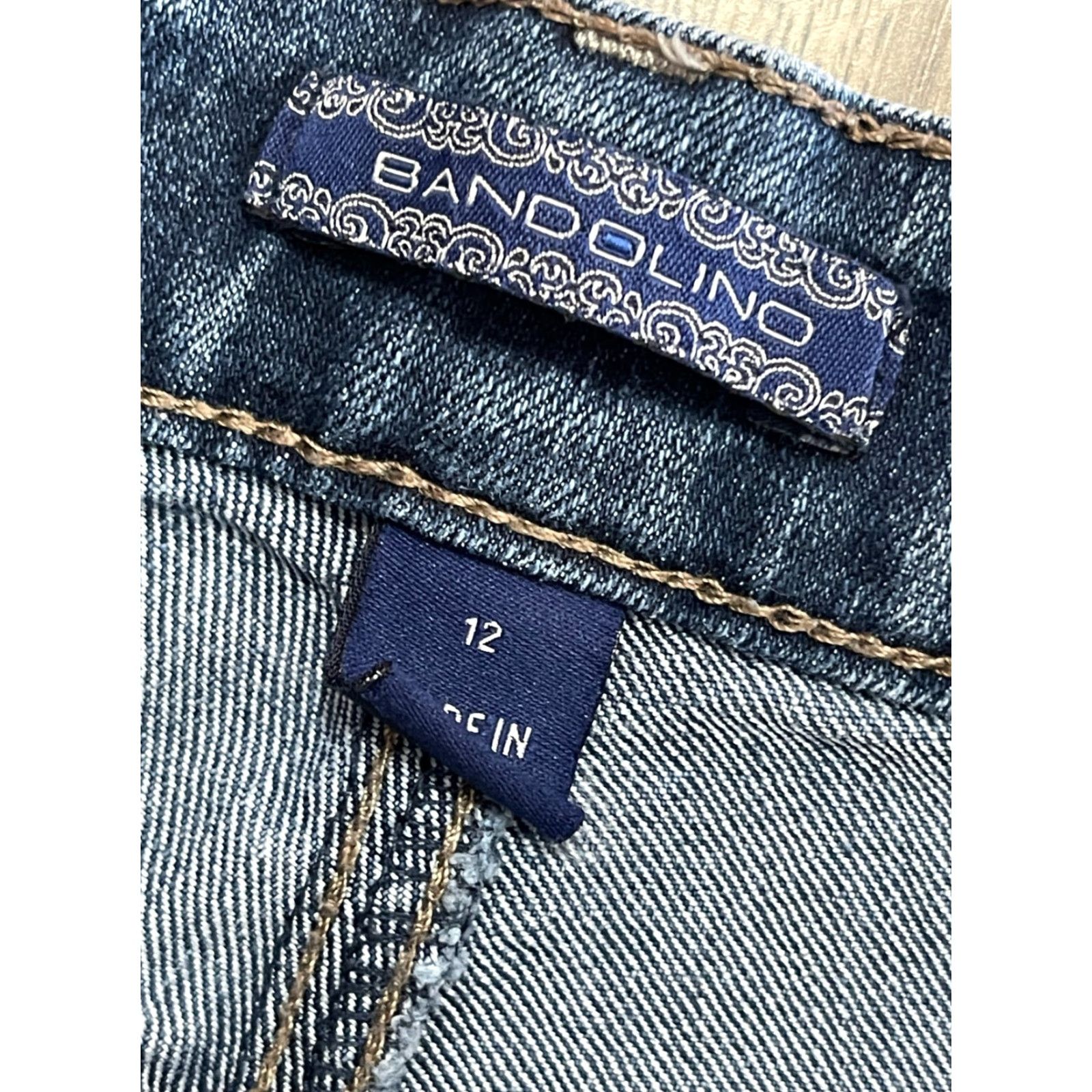Vintage Bandolino Jeans Women Regular Size 12 Blue Denim Straight Leg Pockets Vintage? No. Size 34" / US 12 / IT 48 - 6 Thumbnail