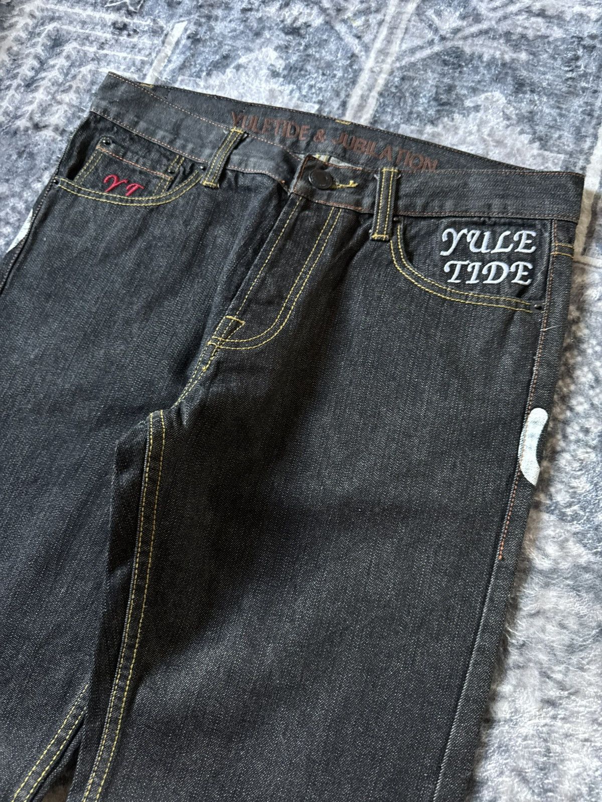 Japanese Brand Yuletide & Jubilation Skull Snake Tattoo Y2K Jeans Size US 32 / EU 48 - 9 Thumbnail