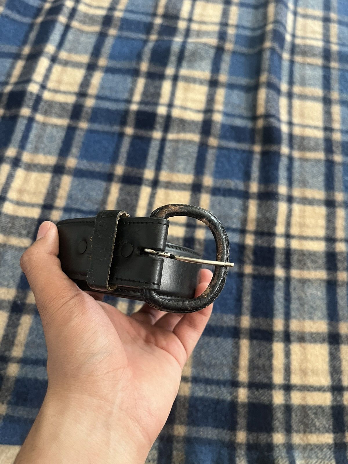 Other Vintage 2000’s Black Leather Western Leather buckle belt 40” Size 40 - 13 Thumbnail