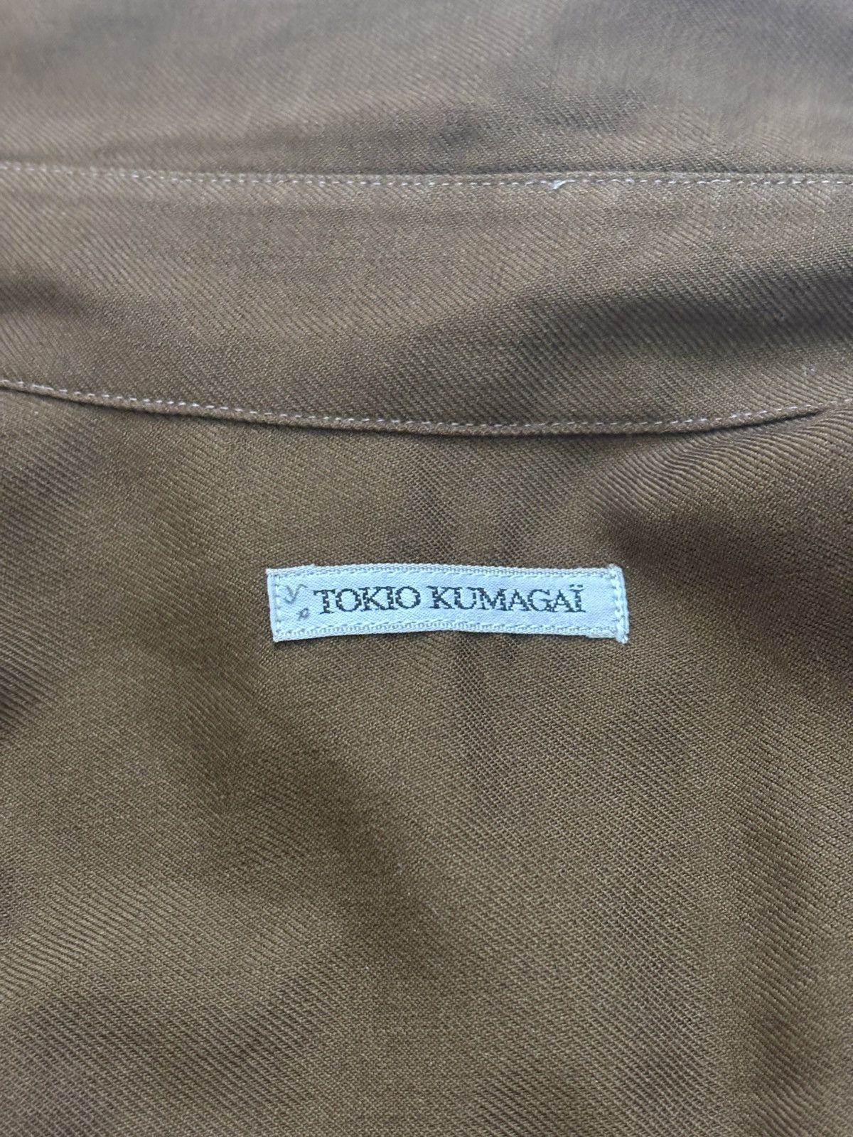 Tokio Kumagai Tokio Kumagai Brown Button Down Wool Shirt Size US M / EU 48-50 / 2 - 3 Thumbnail